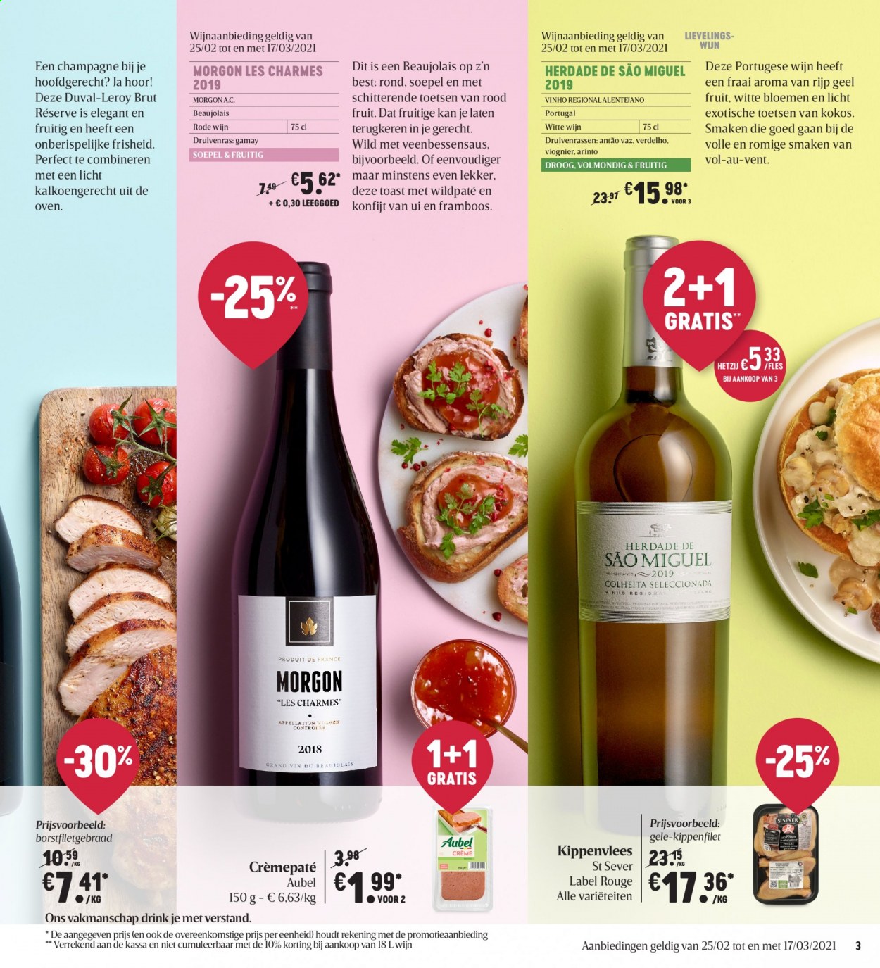 thumbnail - Delhaize-aanbieding - 25/02/2021 - 03/03/2021 -  producten in de aanbieding - rode wijn, uien, witte wijn, wijn, Beaujolais. Pagina 3.