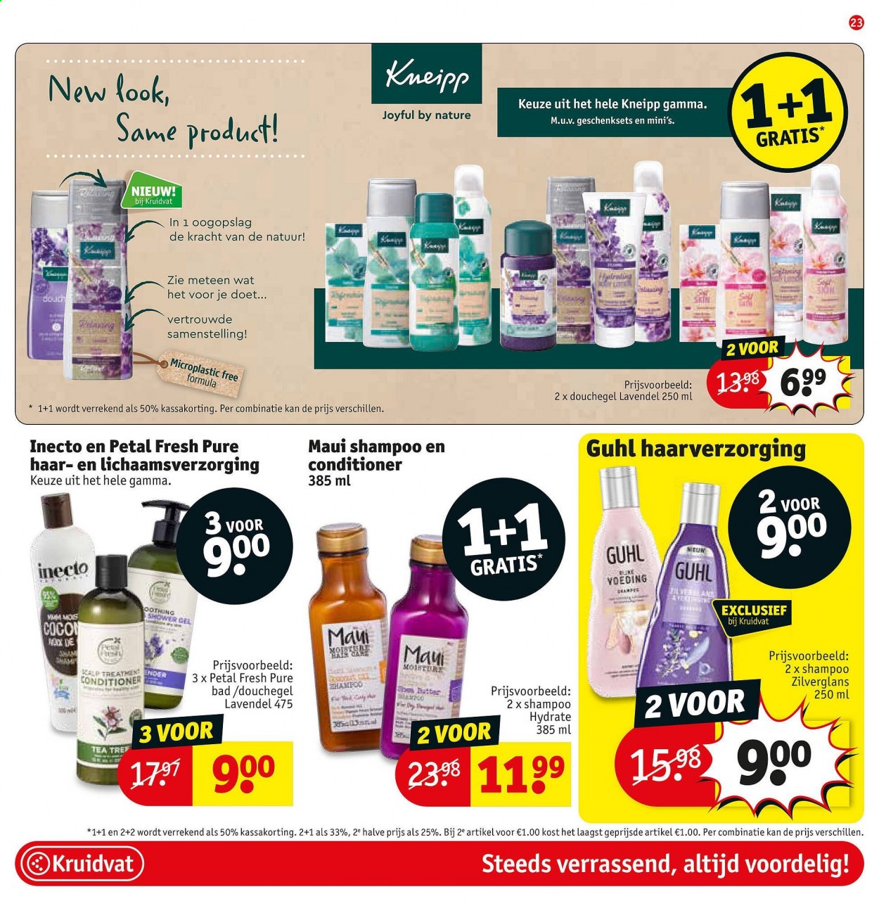 thumbnail - Kruidvat-aanbieding - 23/02/2021 - 07/03/2021 -  producten in de aanbieding - douchegel, Kneipp, conditioner, shampoo, Gamma. Pagina 24.