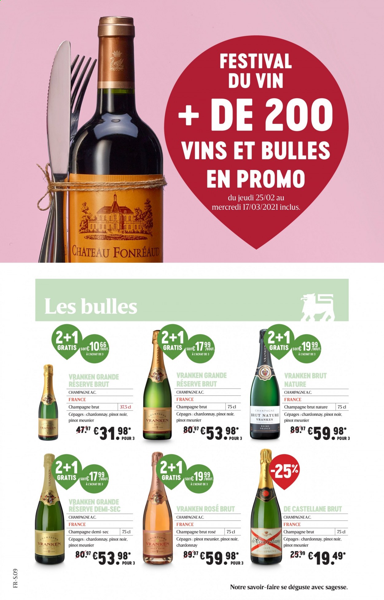 thumbnail - Delhaize-aanbieding - 25/02/2021 - 17/03/2021 -  producten in de aanbieding - Chardonnay, Pinot Noir. Pagina 1.