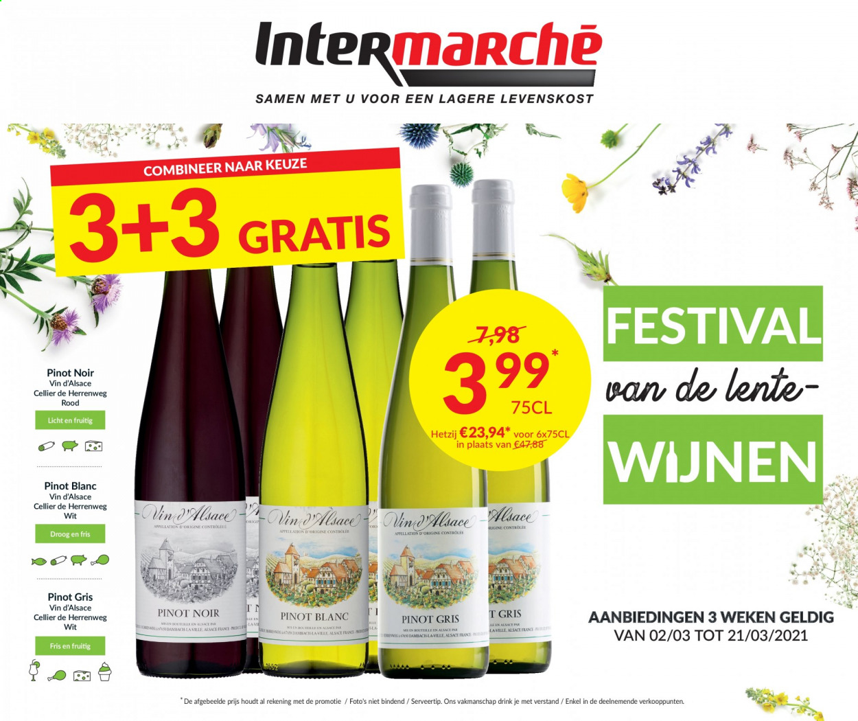 thumbnail - Intermarché-aanbieding - 02/03/2021 - 21/03/2021 -  producten in de aanbieding - Pinot Noir, Pinot Griggio, Vin d’Alsace. Pagina 1.