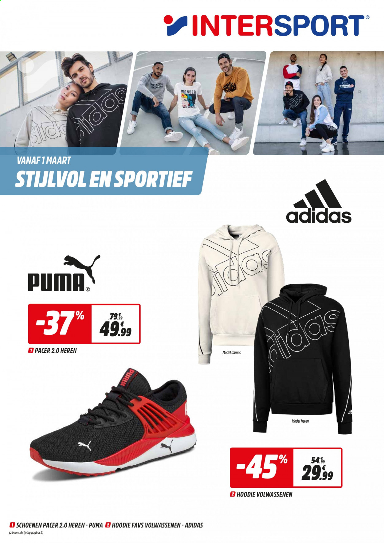 thumbnail - Intersport-aanbieding - 01/03/2021 - 13/03/2021 -  producten in de aanbieding - Adidas, Puma. Pagina 1.