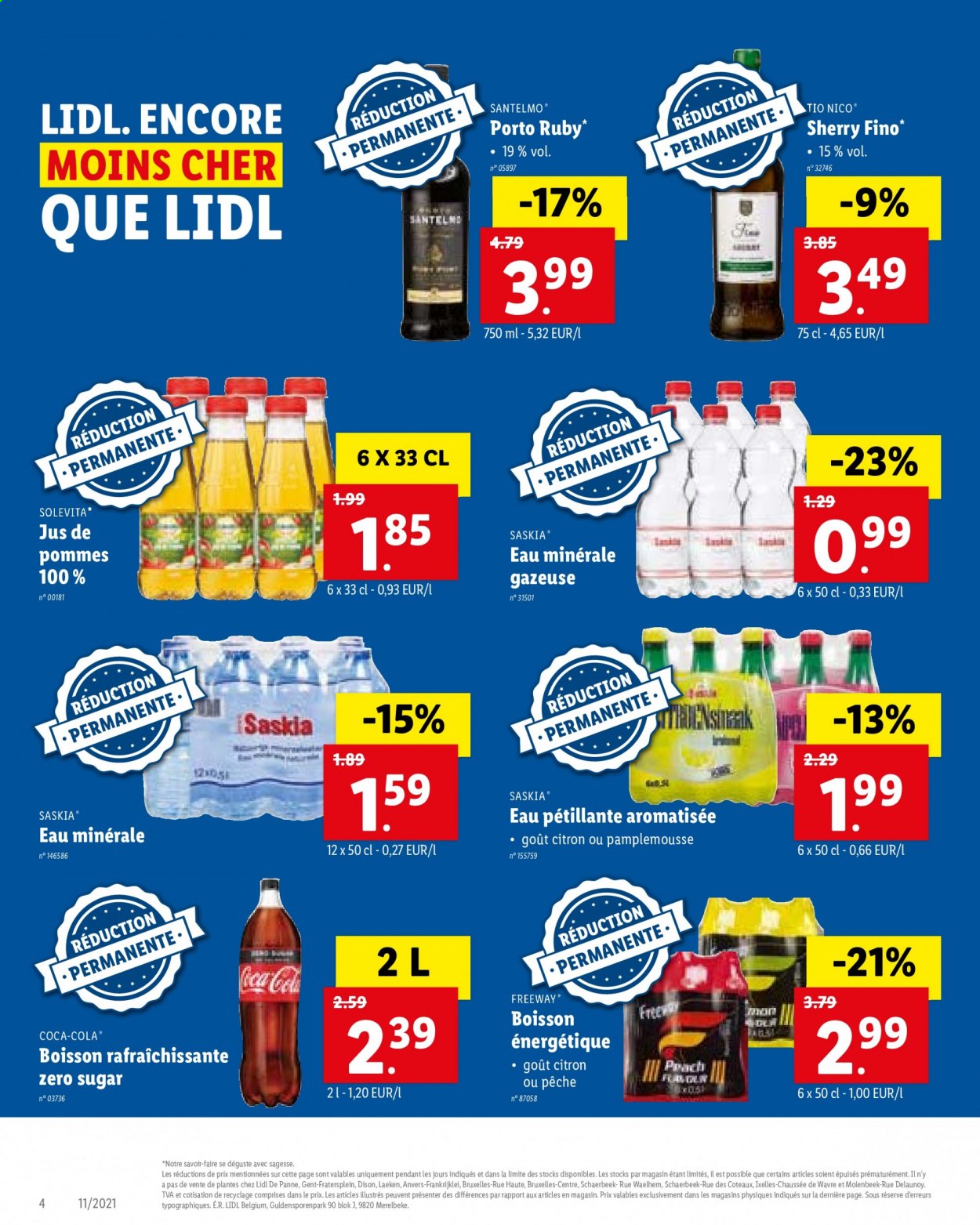 thumbnail - Catalogue Lidl - 15/03/2021 - 20/03/2021 - Produits soldés - jus, Coca-Cola, eau minérale, Porto rouge. Page 4.