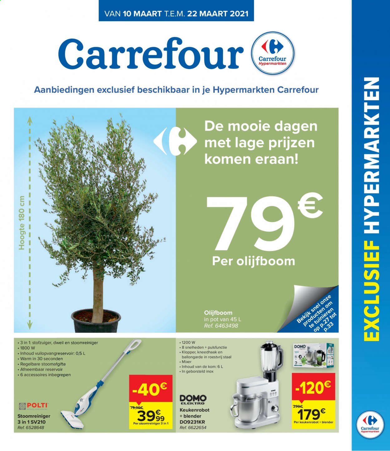 thumbnail - Carrefour hypermarkt-aanbieding - 10/03/2021 - 22/03/2021 -  producten in de aanbieding - mixer, stoomreiniger, stofzuiger, blender, kom. Pagina 1.