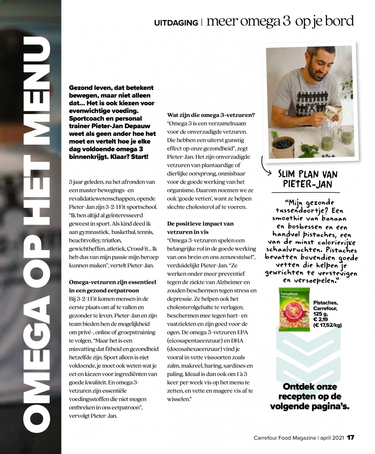 thumbnail - Carrefour-aanbieding - 01/04/2021 - 30/04/2021 -  producten in de aanbieding - banaan, makreel, Moët & Chandon, smoothie, zalm, essentiële, omega 3. Pagina 17.