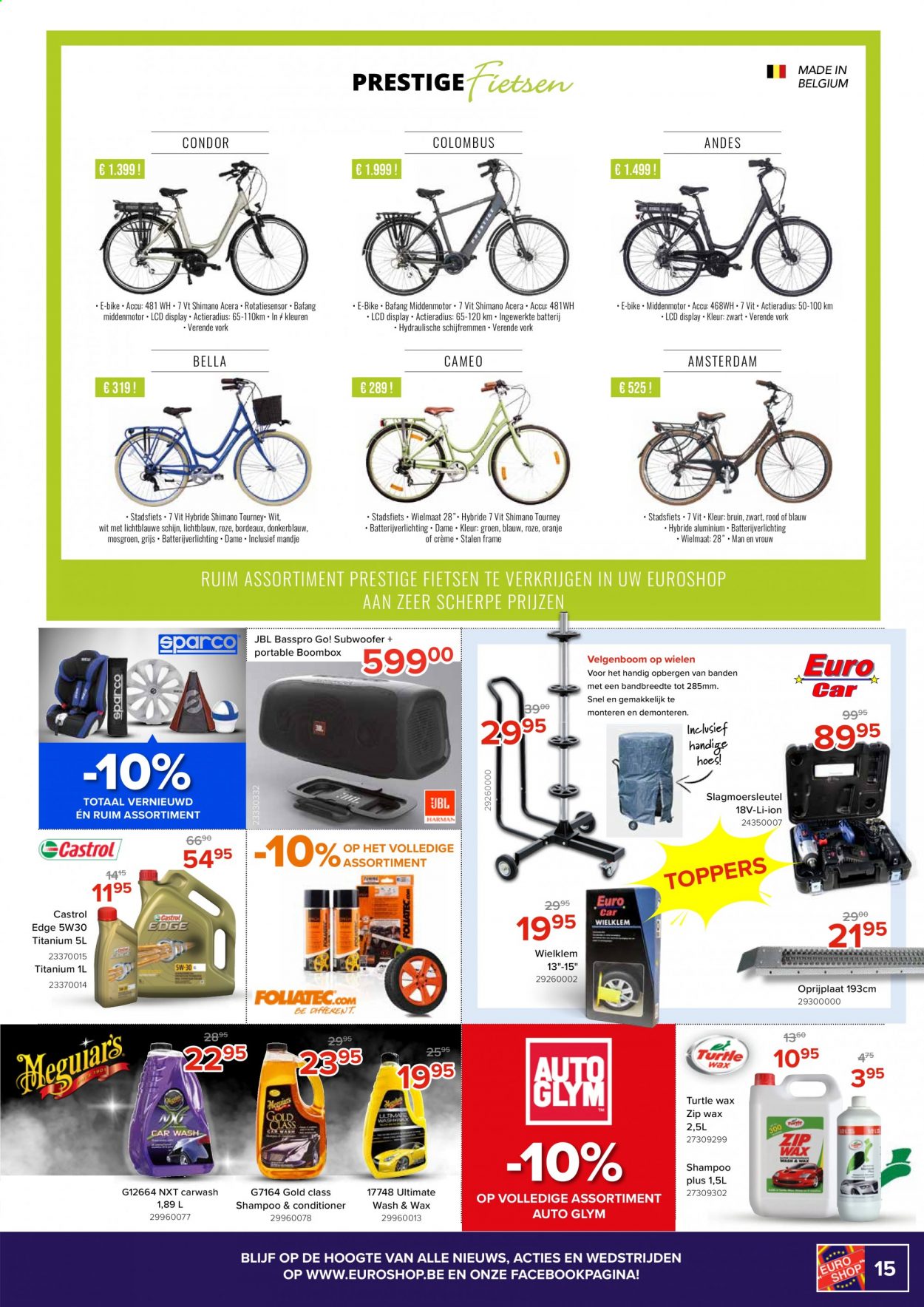 thumbnail - Euro Shop-aanbieding - 18/03/2021 - 18/04/2021 -  producten in de aanbieding - elektrische fiets, stadsfiets, JBL, shampoo, Shimano, subwoofer. Pagina 15.