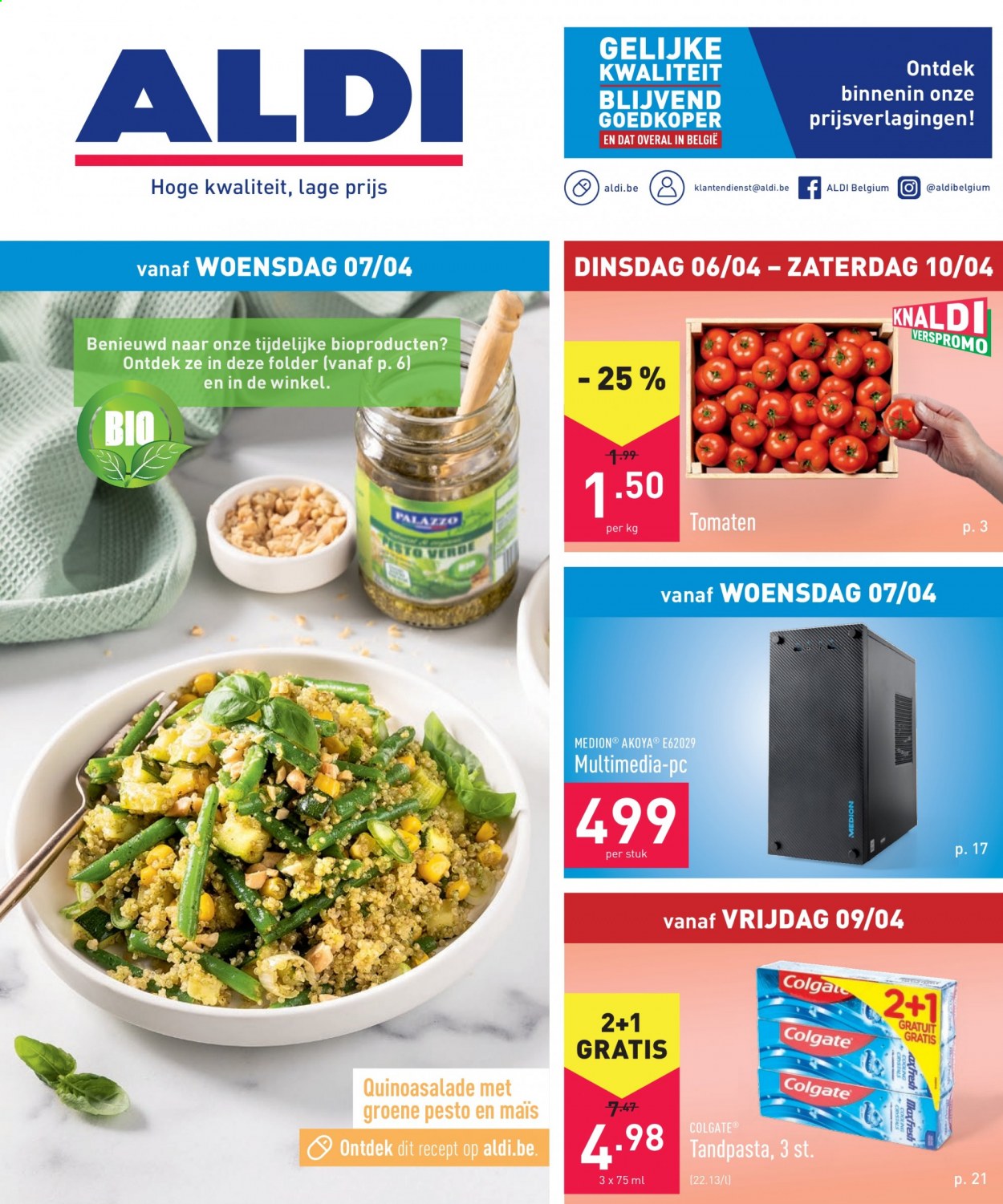 thumbnail - ALDI-aanbieding - 06/04/2021 - 10/04/2021 -  producten in de aanbieding - groene pesto, maïs, pesto. Pagina 1.