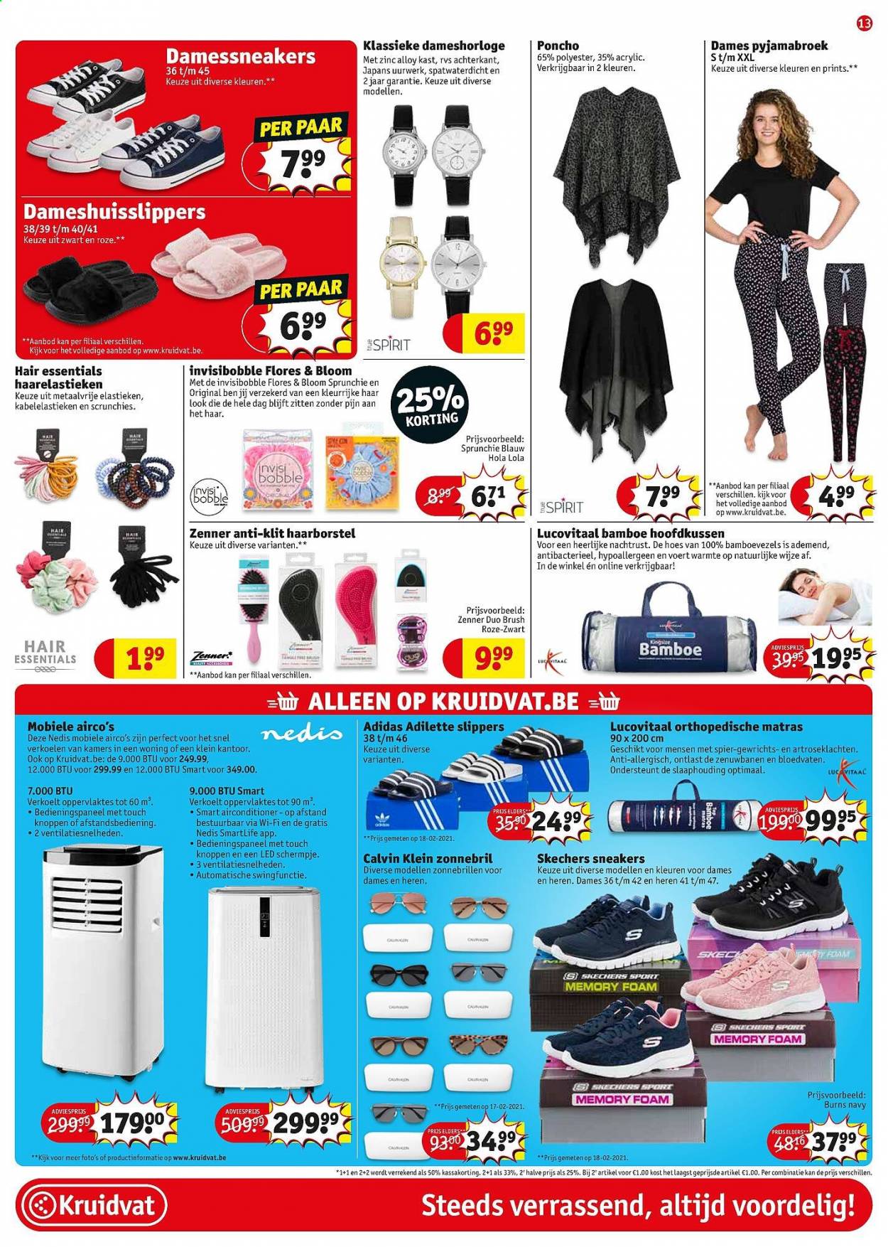 thumbnail - Kruidvat-aanbieding - 06/04/2021 - 18/04/2021 -  producten in de aanbieding - Lucovitaal, poncho, slippers, zonnebril, Adidas, Calvin Klein, sneakers, airco, mobiele airco. Pagina 13.