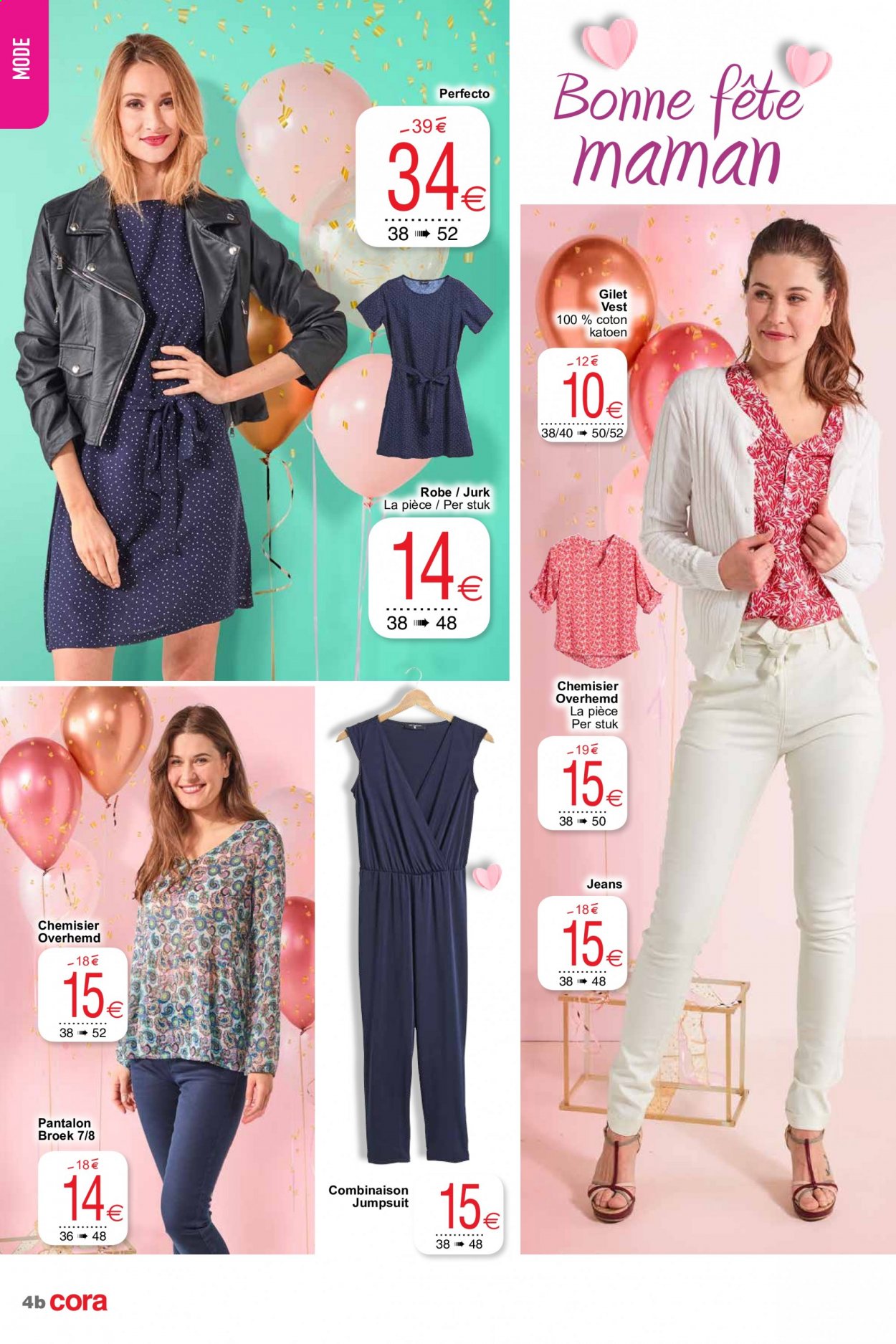 thumbnail - Cora-aanbieding - 27/04/2021 - 10/05/2021 -  producten in de aanbieding - jumpsuit, jurk, vest, broek, jeans, pantalon, gilet. Pagina 4.
