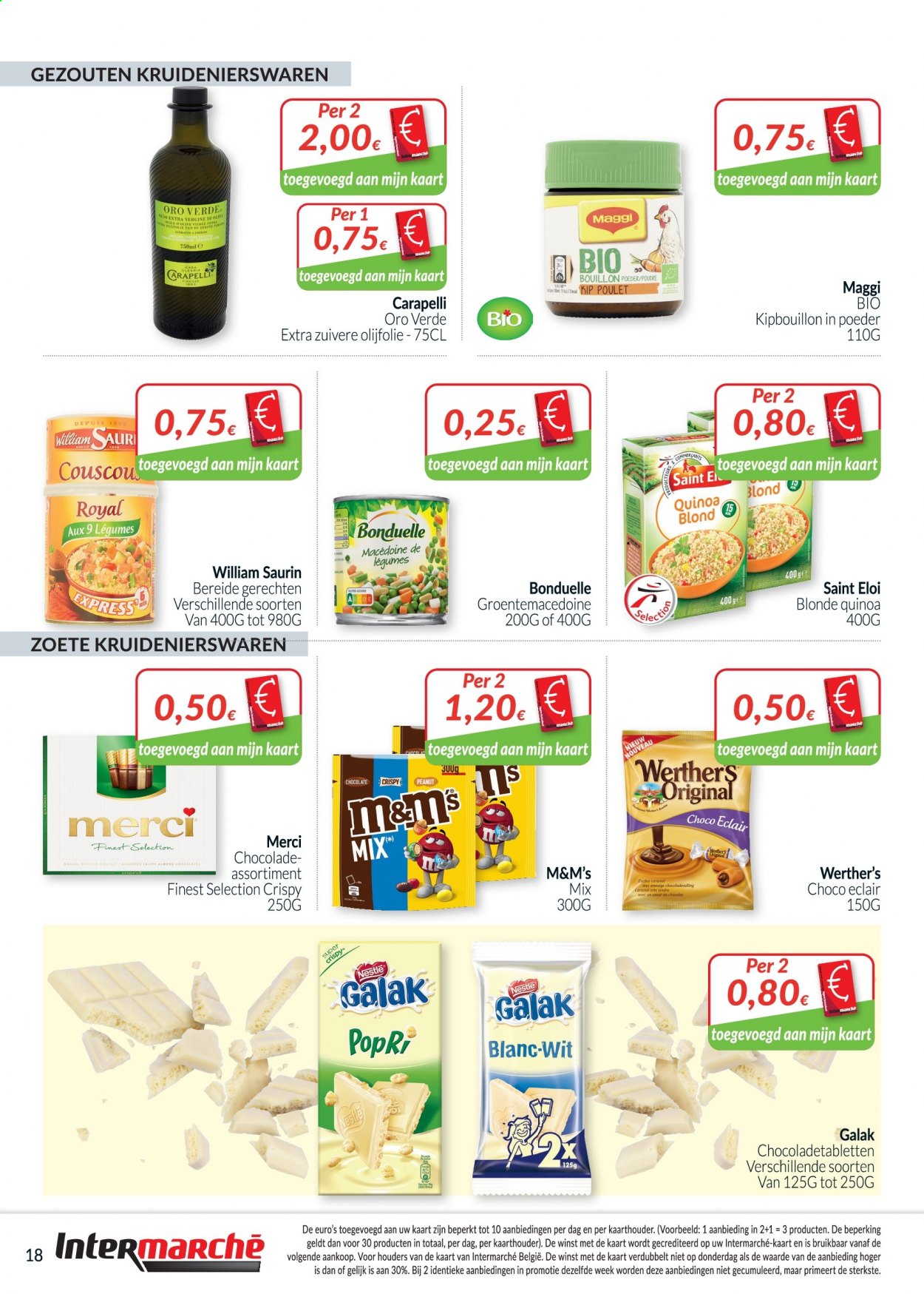 thumbnail - Intermarché-aanbieding - 01/05/2021 - 31/05/2021 -  producten in de aanbieding - éclairs, chocolade, Maggi, olijfolie, Bonduelle, M&M's, quinoa. Pagina 18.