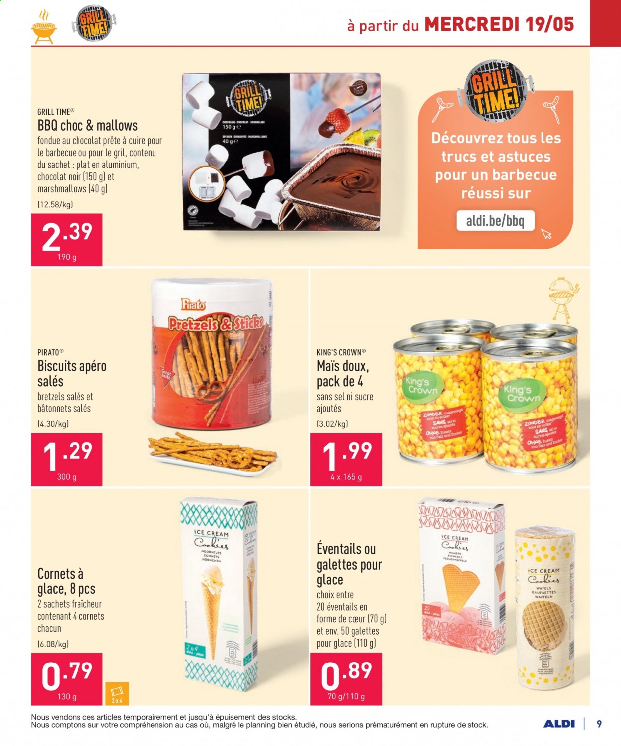 thumbnail - ALDI-aanbieding - 17/05/2021 - 22/05/2021 -  producten in de aanbieding - Marshmallows, pretzels, maïs, BBQ. Pagina 9.