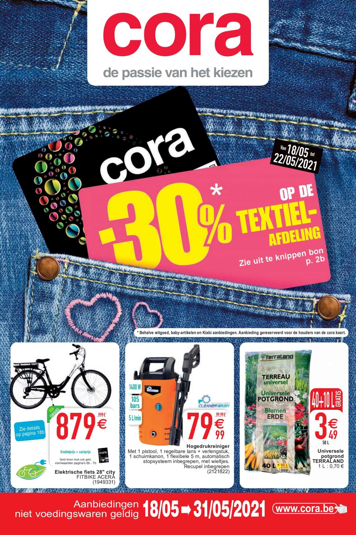 thumbnail - Cora-aanbieding - 18/05/2021 - 31/05/2021 -  producten in de aanbieding - fiets, potgrond. Pagina 1.