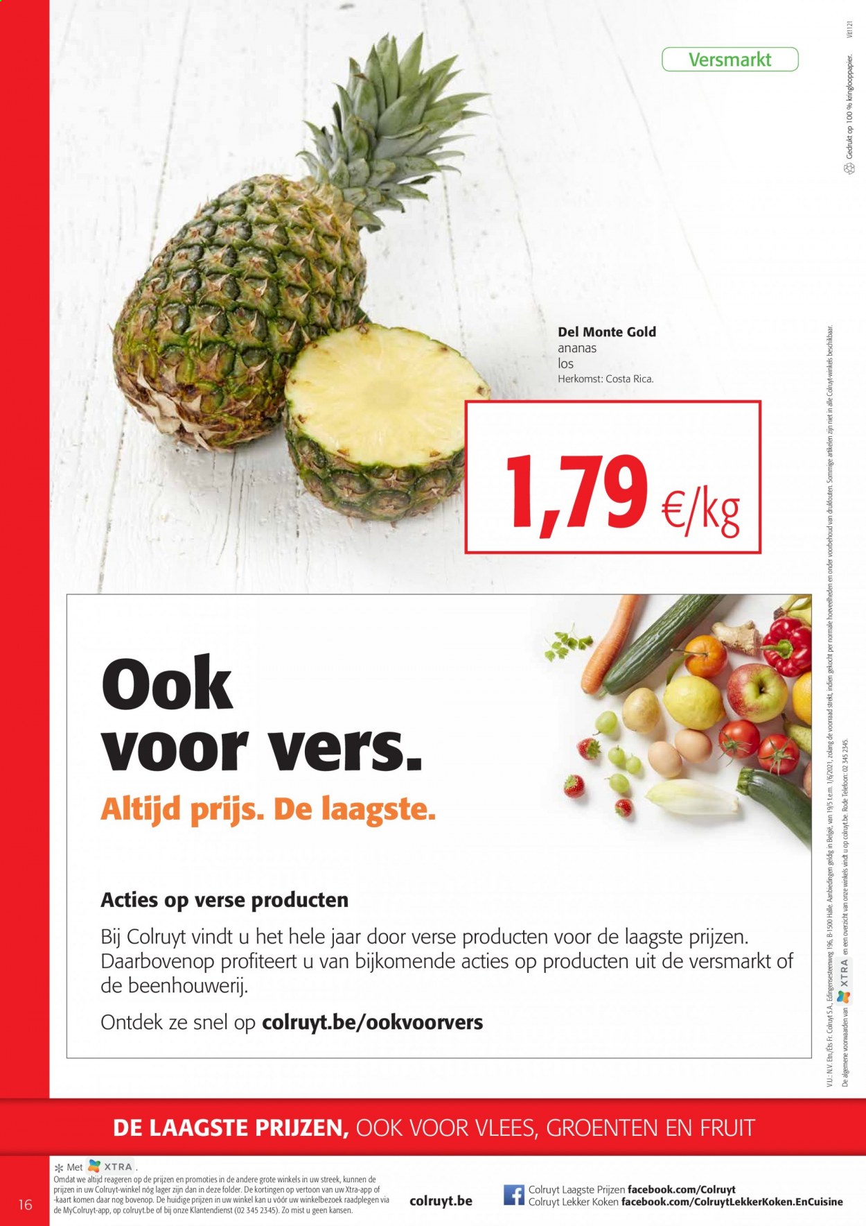 thumbnail - Colruyt-aanbieding - 19/05/2021 - 01/06/2021 -  producten in de aanbieding - Del Monte, ananas. Pagina 16.
