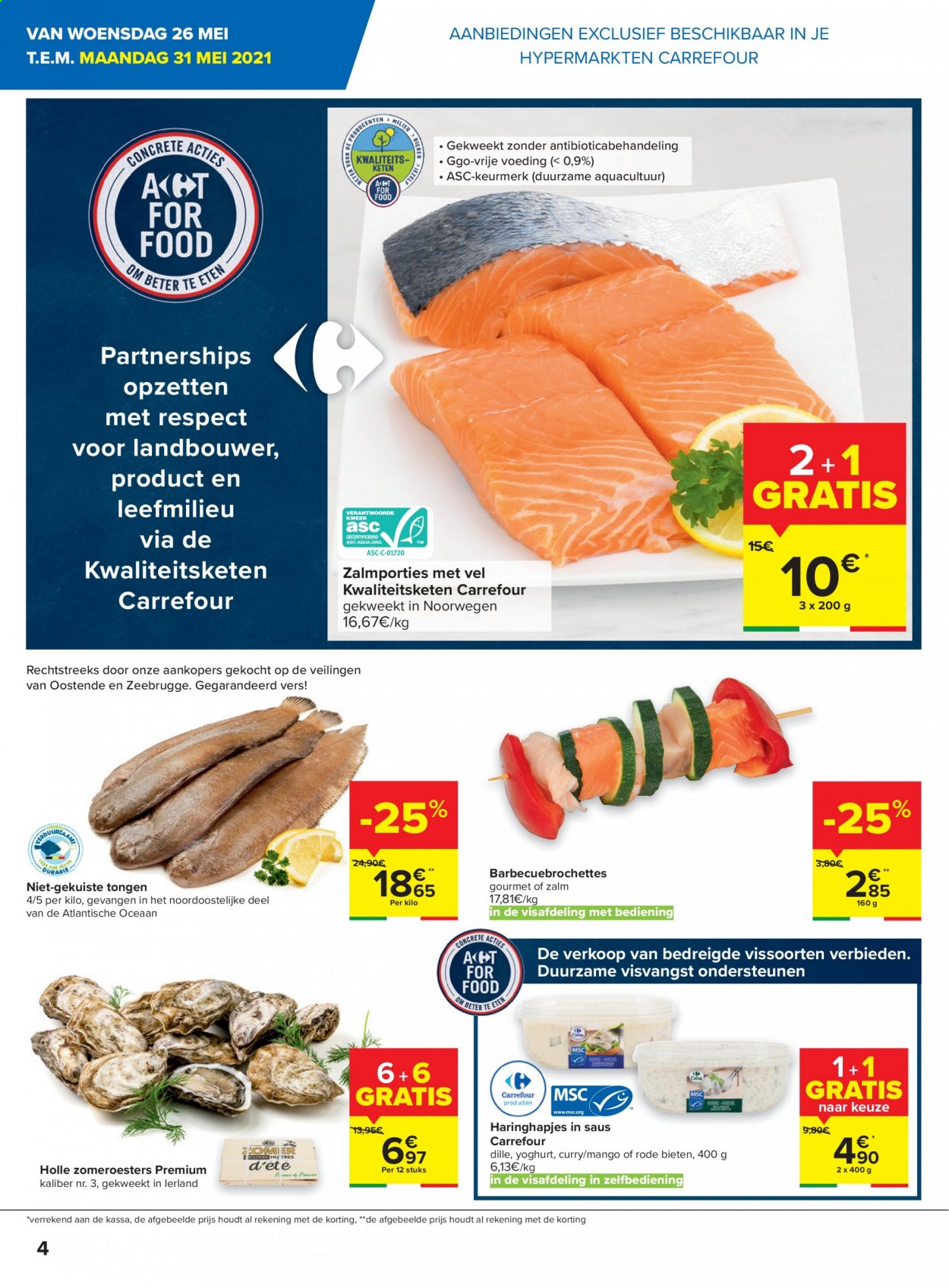 thumbnail - Carrefour hypermarkt-aanbieding - 26/05/2021 - 07/06/2021 -  producten in de aanbieding - dille, yoghurt, zalm, curry, mango. Pagina 4.