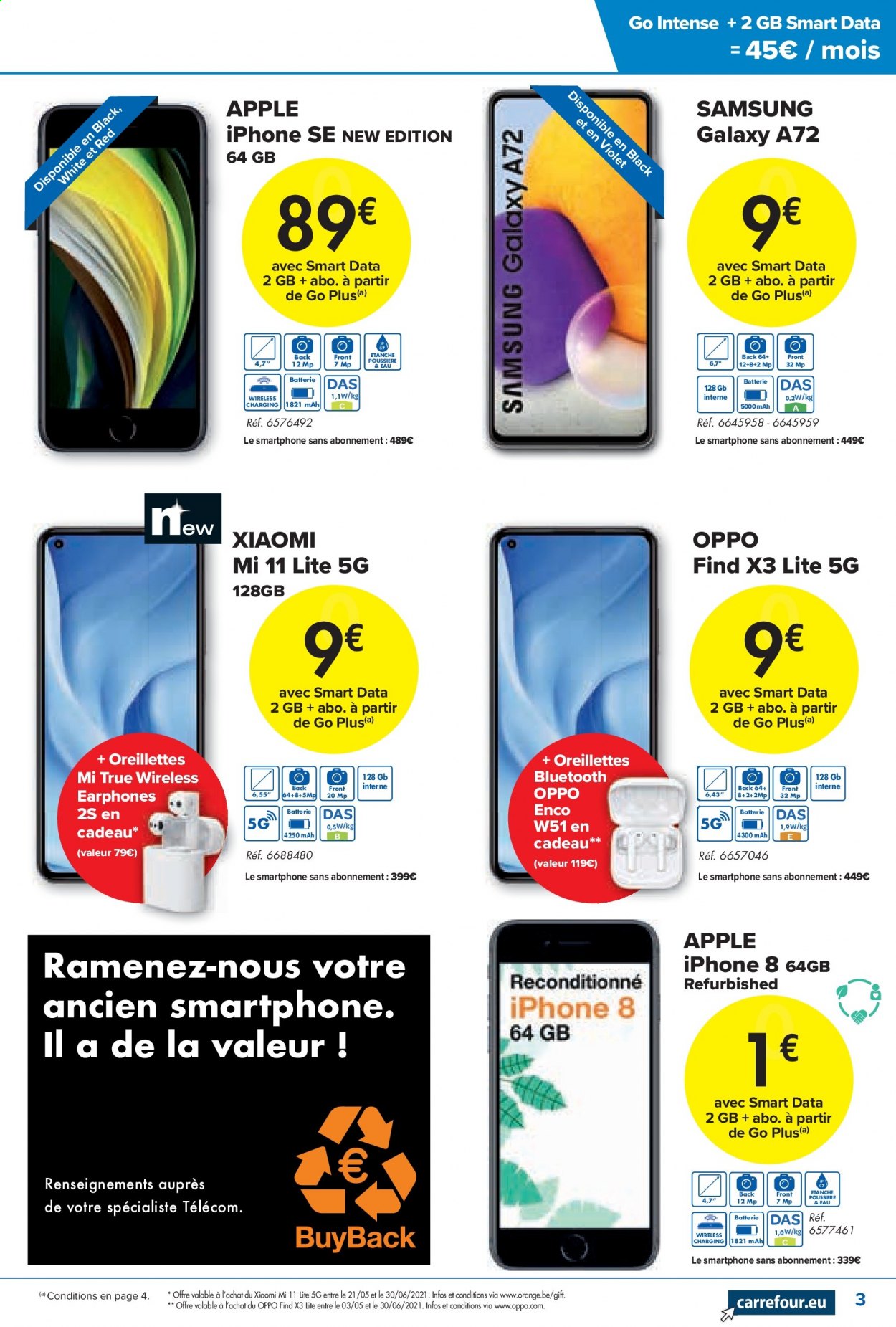 thumbnail - Carrefour hypermarkt-aanbieding - 21/05/2021 - 30/06/2021 -  producten in de aanbieding - Calvin Klein, Samsung, smartphone, iPhone, iPhone SE. Pagina 3.