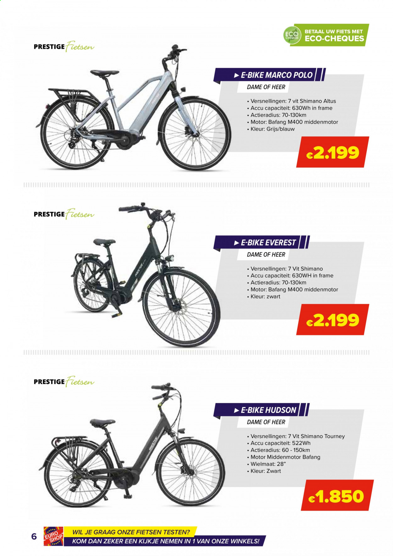 thumbnail - Euro Shop-aanbieding - 25/05/2021 - 31/08/2021 -  producten in de aanbieding - elektrische fiets, kom, Shimano, fiets. Pagina 6.