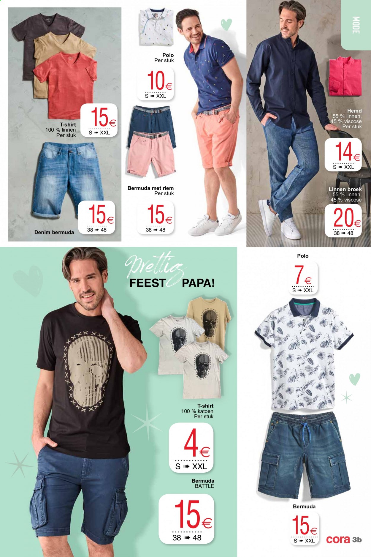 thumbnail - Cora-aanbieding - 01/06/2021 - 14/06/2021 -  producten in de aanbieding - riem, broek, shirt, t-shirt. Pagina 3.
