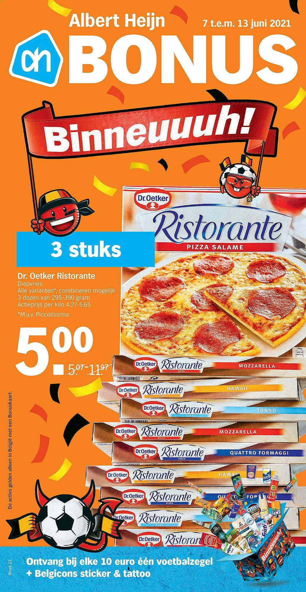 thumbnail - Albert Heijn-aanbieding - 07/06/2021 - 13/06/2021 -  producten in de aanbieding - Dr. Oetker, Oreo, mozzarella, pizza. Pagina 1.
