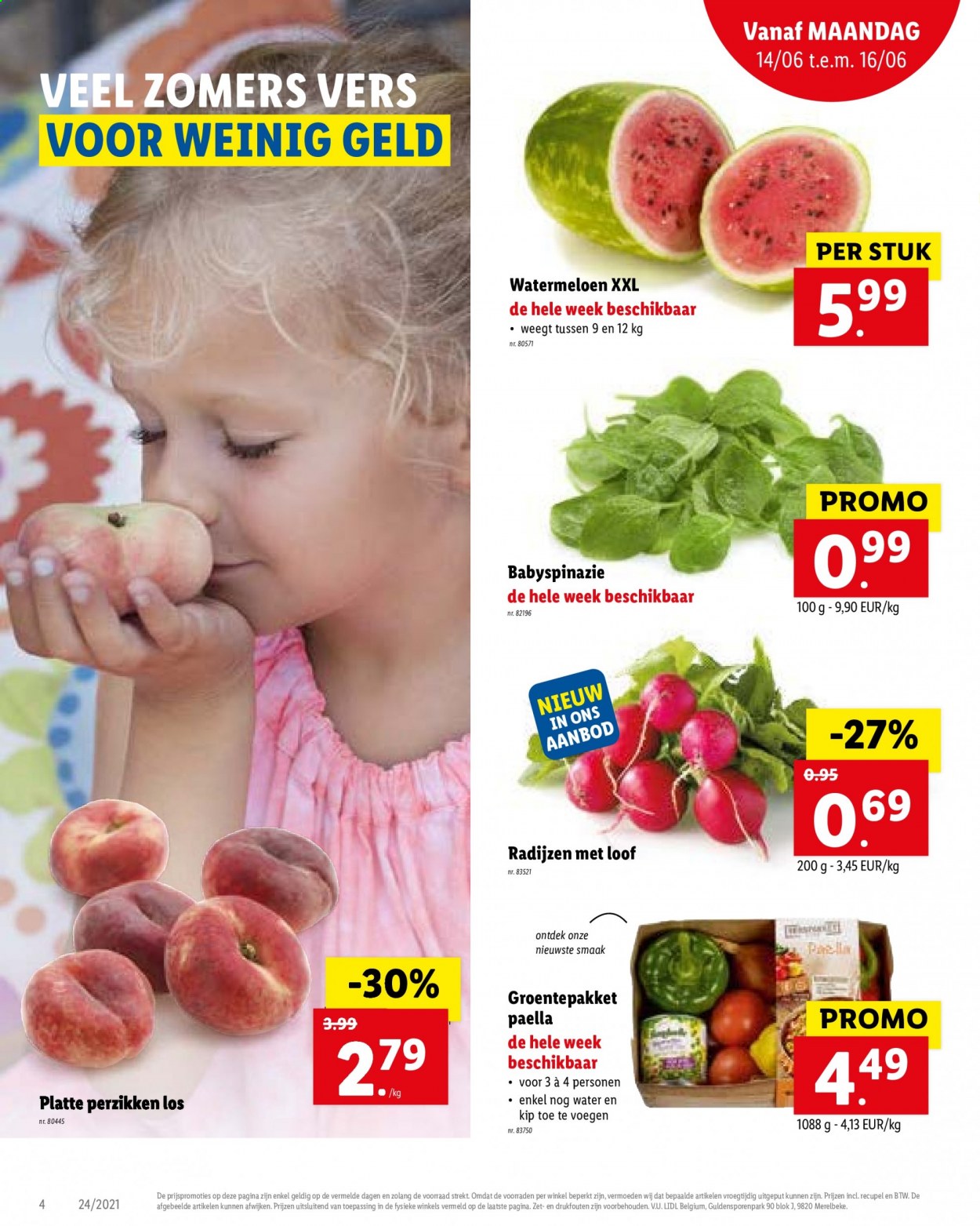 thumbnail - Lidl-aanbieding - 14/06/2021 - 19/06/2021 -  producten in de aanbieding - babyspinazie, watermeloen. Pagina 4.