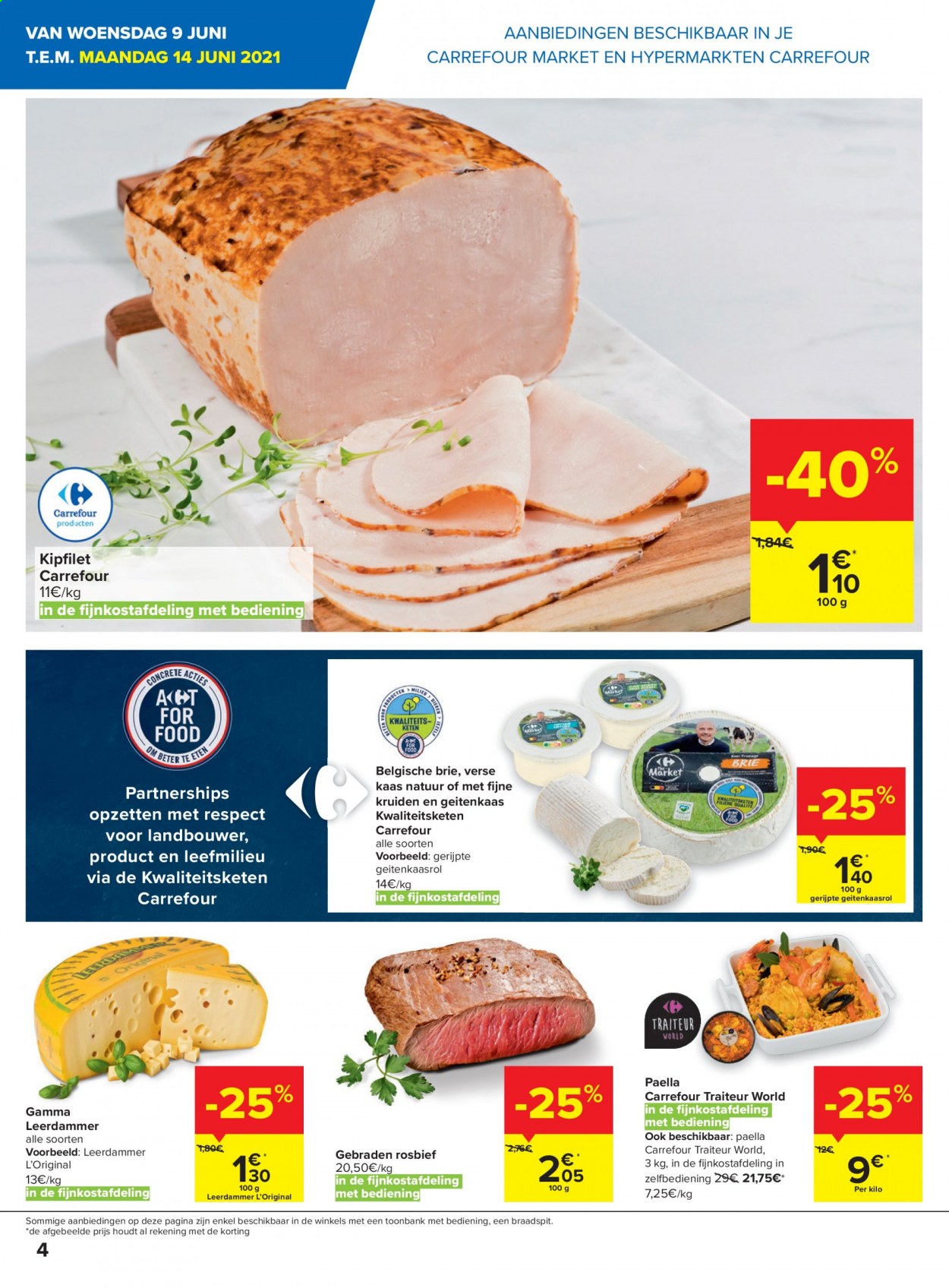 thumbnail - Carrefour-aanbieding - 09/06/2021 - 21/06/2021 -  producten in de aanbieding - kaas, kipfilet, Leerdammer, rosbief, Gamma, Brie. Pagina 4.