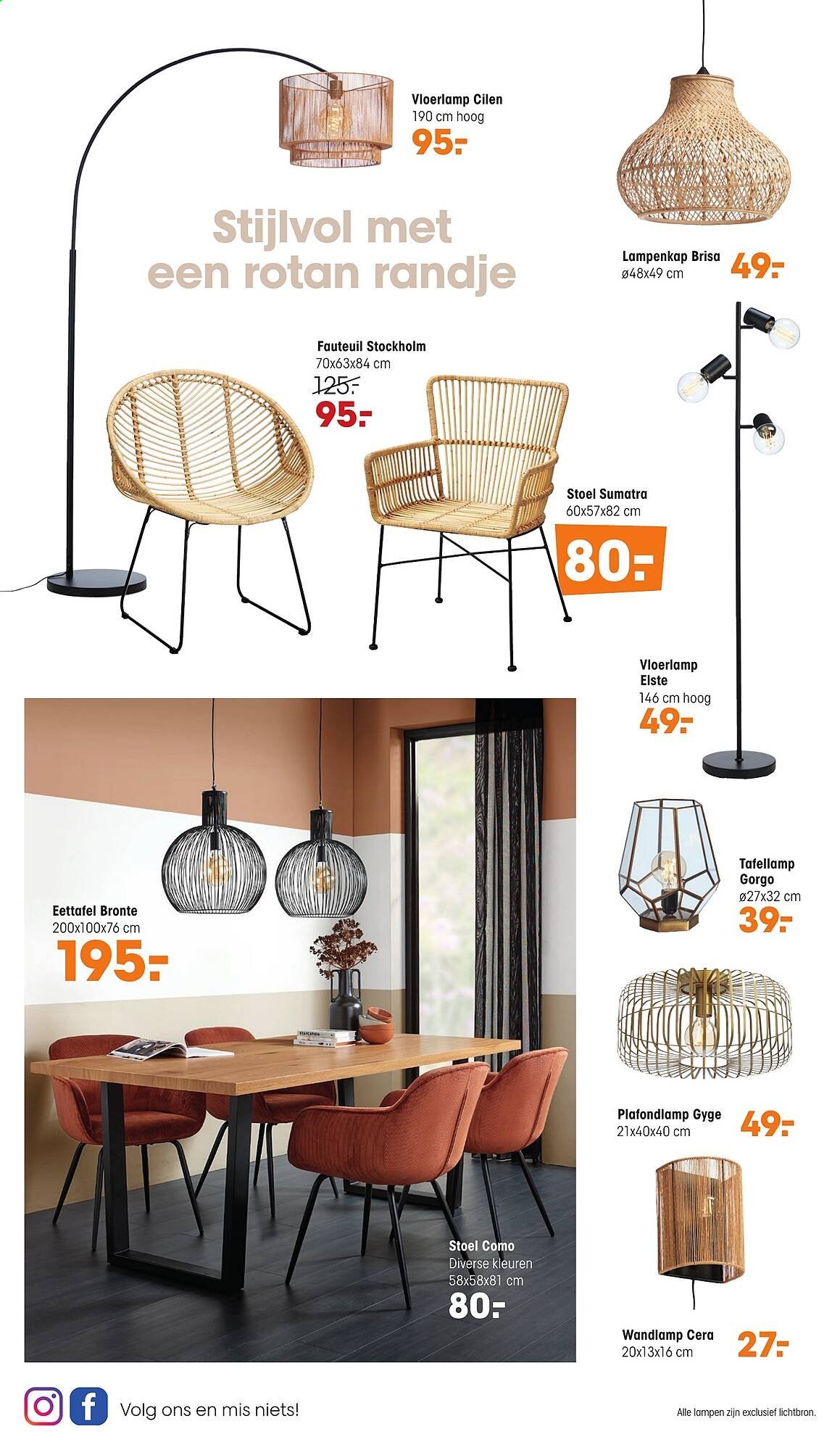 thumbnail - Kwantum-aanbieding - 21/06/2021 - 04/07/2021 -  producten in de aanbieding - eettafel, lamp, plafondlamp, stoel, wandlamp, fauteuil. Pagina 4.