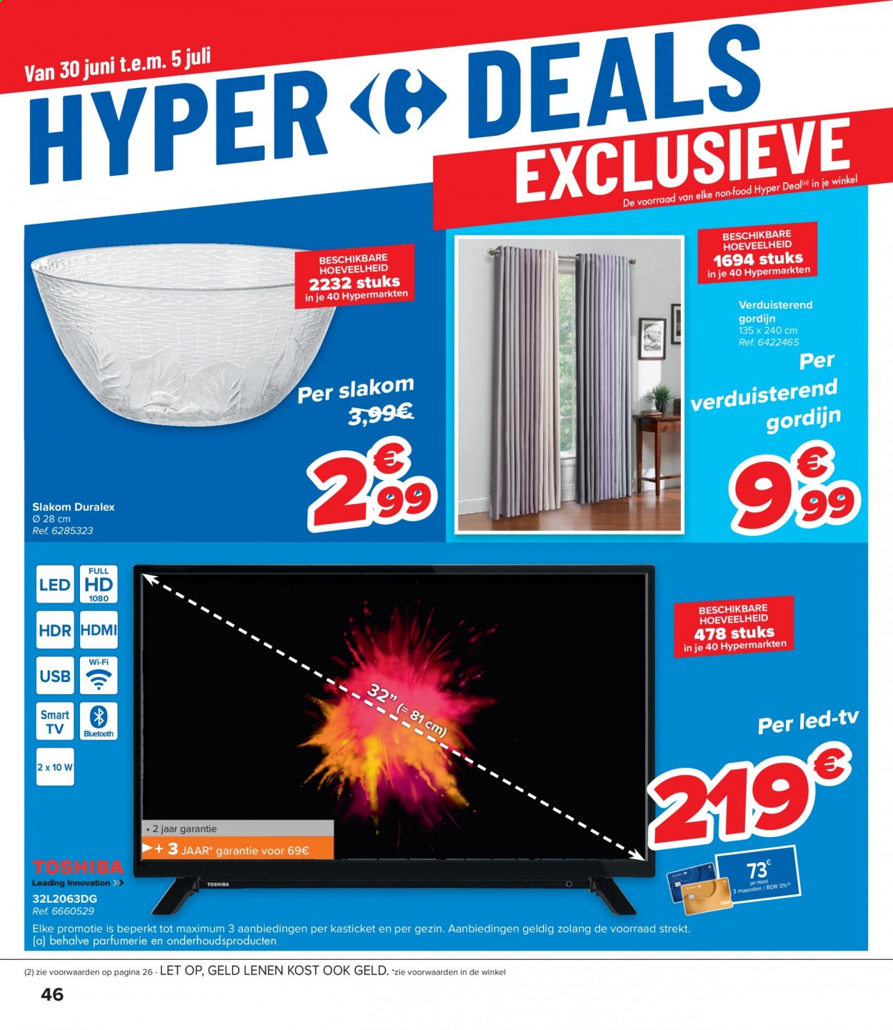 thumbnail - Carrefour hypermarkt-aanbieding - 30/06/2021 - 12/07/2021 -  producten in de aanbieding - TV, HDMI, Smart TV, usb. Pagina 22.