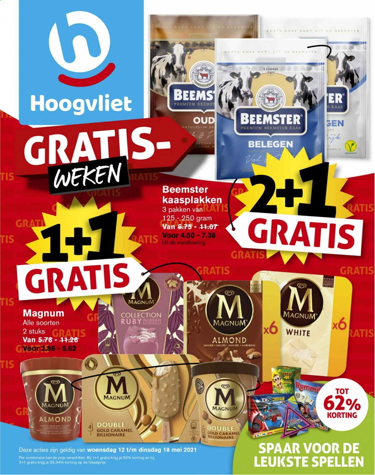 thumbnail - Hoogvliet-aanbieding - 12-5-2021 - 18-5-2021 -  producten in de aanbieding - kaas, Magnum. Pagina 1.