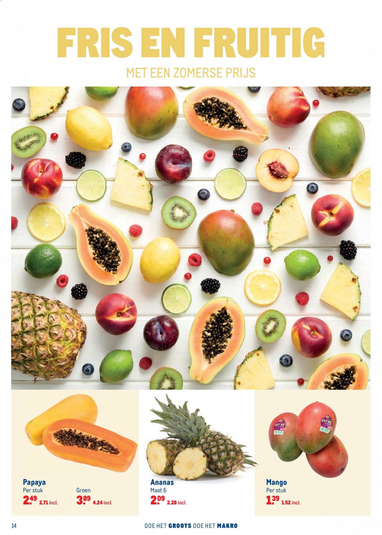 thumbnail - Makro-aanbieding - 12-5-2021 - 8-6-2021 -  producten in de aanbieding - mango, ananas. Pagina 14.