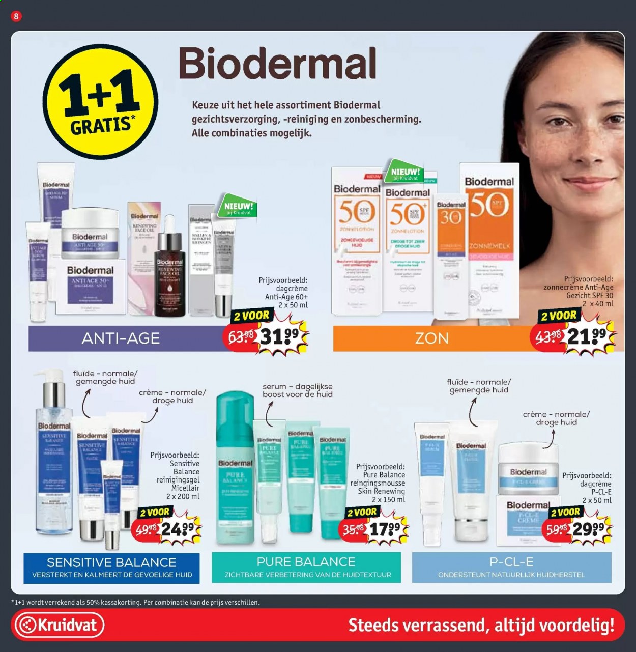 thumbnail - Kruidvat-aanbieding - 18-5-2021 - 30-5-2021 -  producten in de aanbieding - crème, Biodermal, dagcrème. Pagina 8.