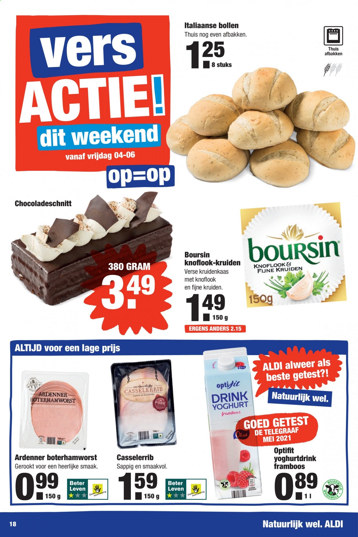 thumbnail - Aldi-aanbieding - 31-5-2021 - 6-6-2021 -  producten in de aanbieding - Boursin, kruidenkaas, yoghurt, yoghurtdrink. Pagina 18.