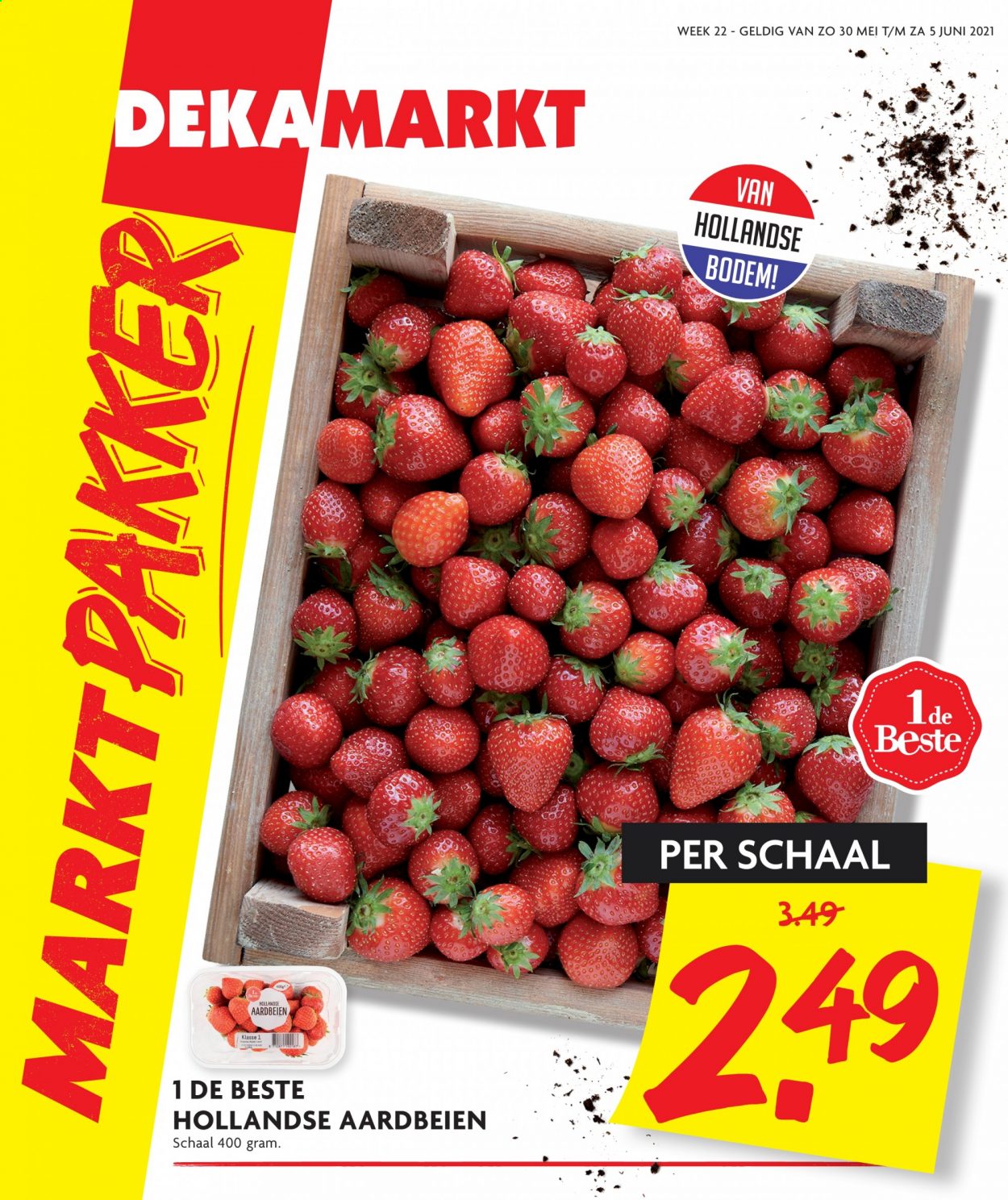 thumbnail - DekaMarkt-aanbieding - 30-5-2021 - 5-6-2021 -  producten in de aanbieding - aardbeien. Pagina 1.