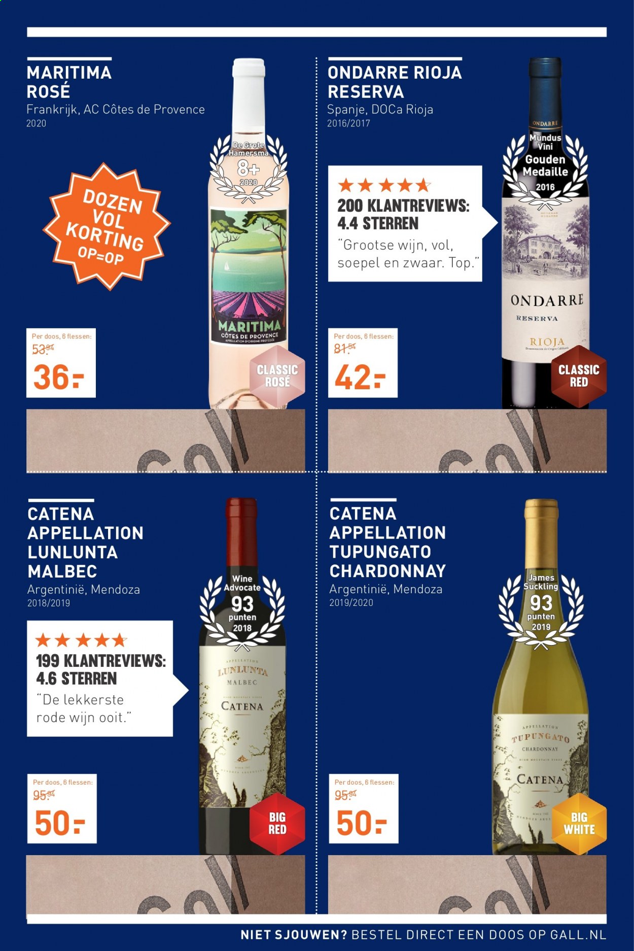 thumbnail - Gall & Gall-aanbieding - 7-6-2021 - 20-6-2021 -  producten in de aanbieding - Chardonnay, Rioja, rode wijn, Côtes de Provence, wijn. Pagina 7.