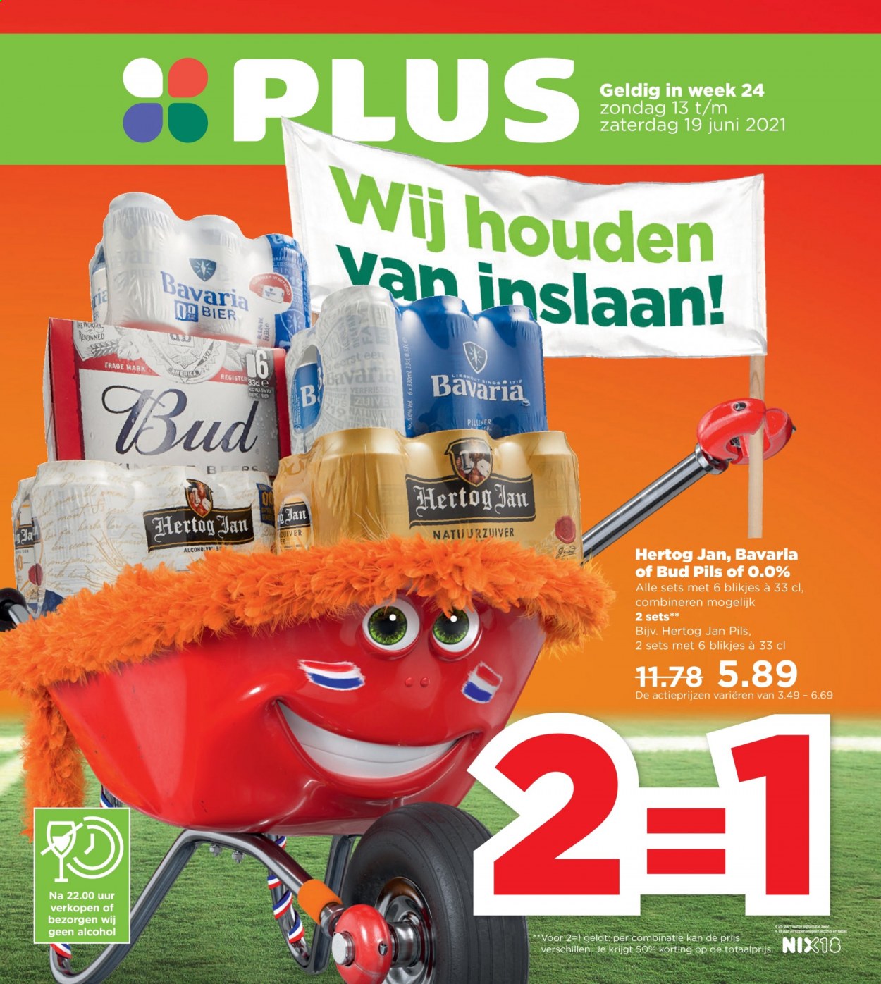 thumbnail - Plus-aanbieding - 13-6-2021 - 19-6-2021 -  producten in de aanbieding - pilsener, Hertog Jan, Bavaria, bier. Pagina 1.
