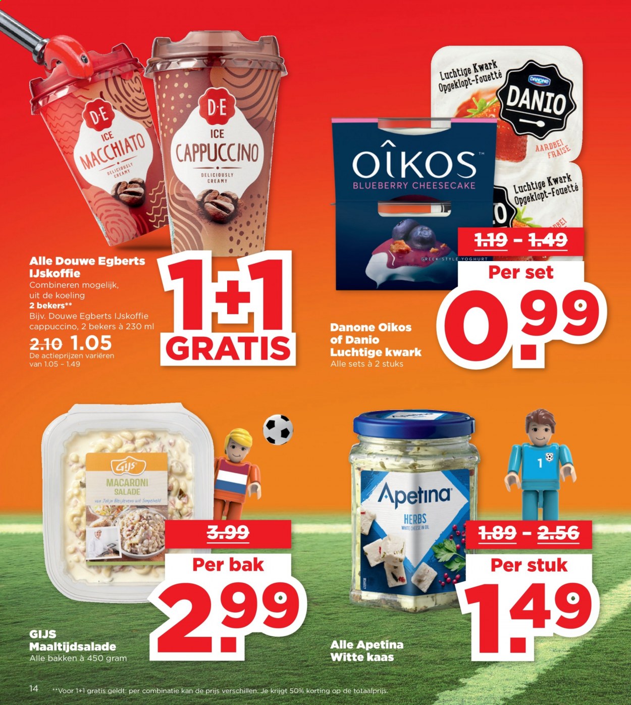 thumbnail - Plus-aanbieding - 13-6-2021 - 19-6-2021 -  producten in de aanbieding - Danone, kaas, yoghurt, macaroni, Douwe Egberts, ijskoffie. Pagina 14.