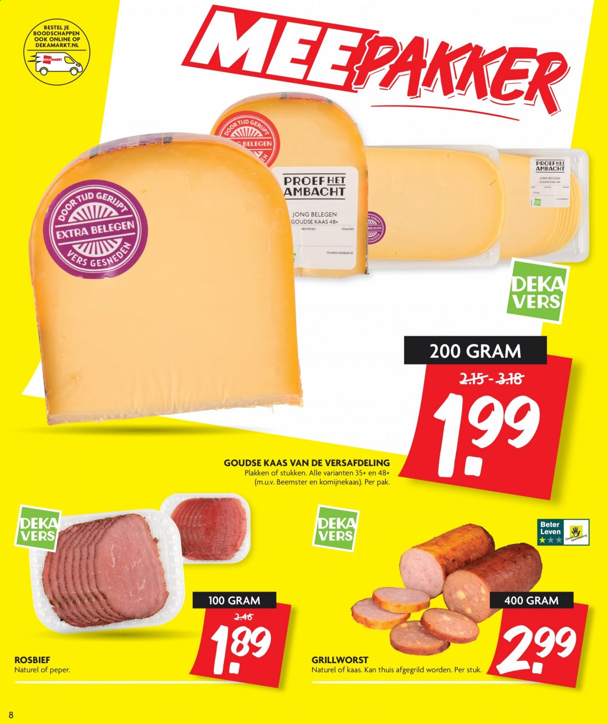 thumbnail - DekaMarkt-aanbieding - 13-6-2021 - 19-6-2021 -  producten in de aanbieding - rosbief, kaas. Pagina 8.