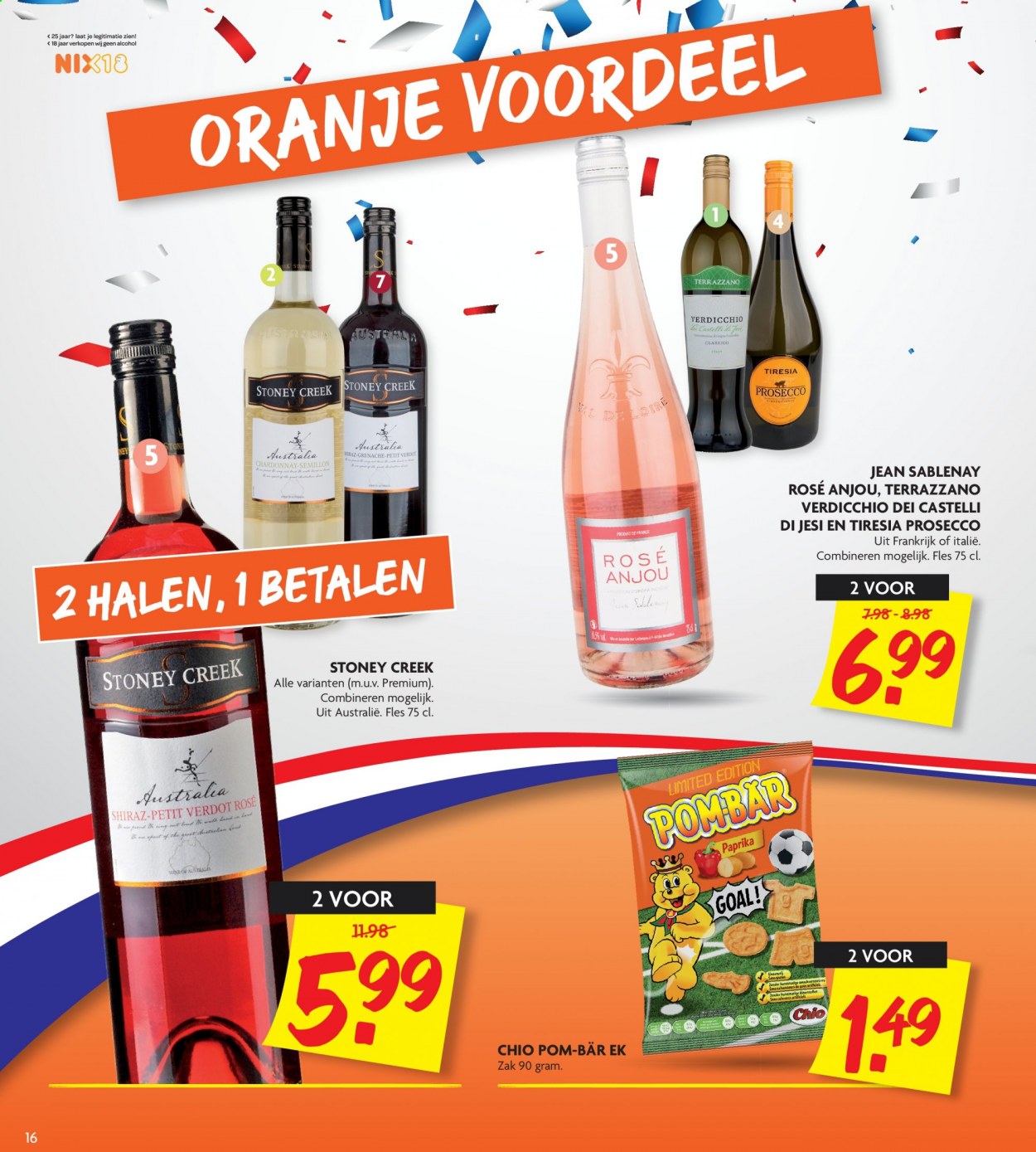 thumbnail - DekaMarkt-aanbieding - 13-6-2021 - 19-6-2021 -  producten in de aanbieding - oranje, Chardonnay, prosecco. Pagina 16.
