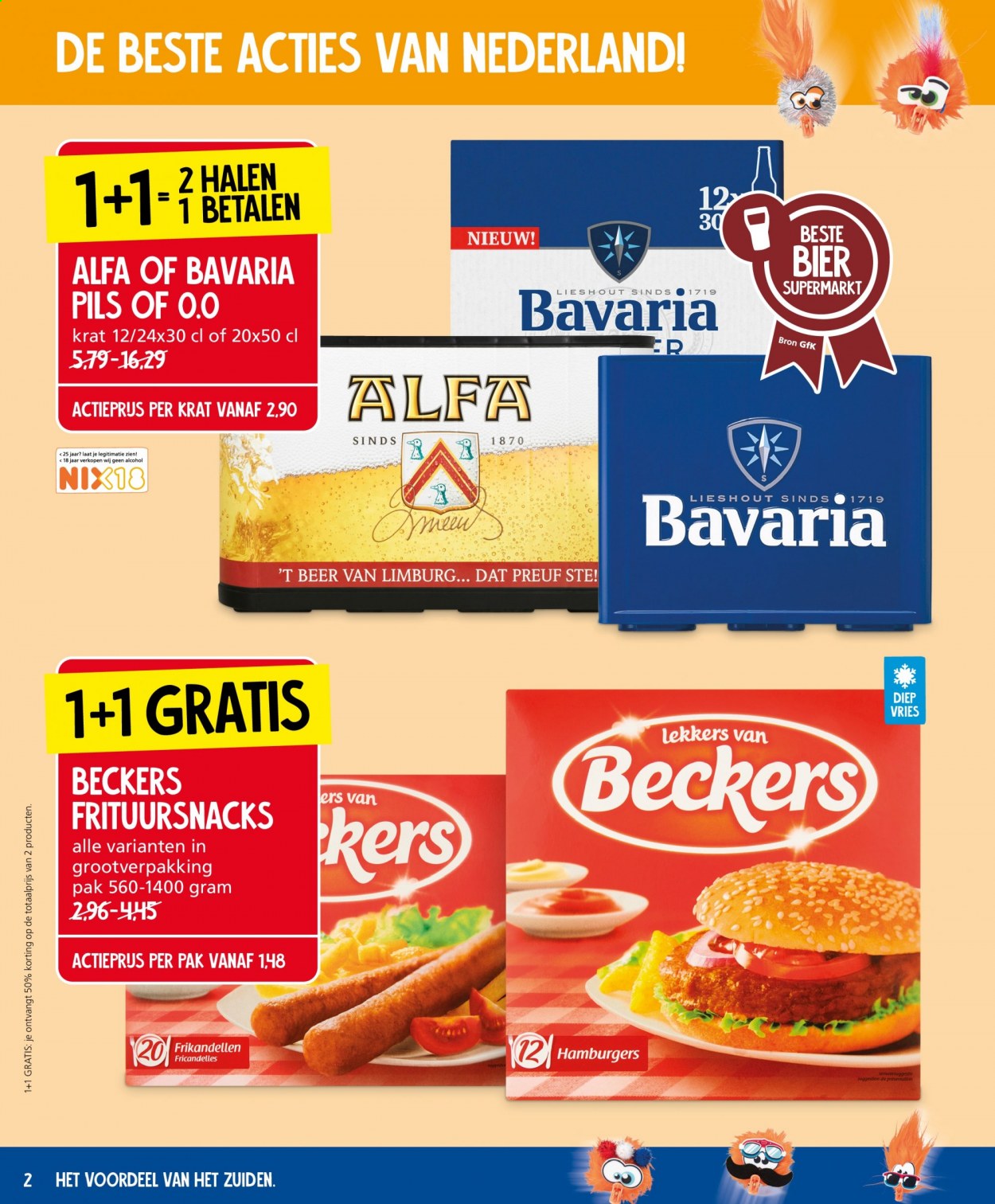thumbnail - Jan Linders-aanbieding - 14-6-2021 - 20-6-2021 -  producten in de aanbieding - Alfa, Bavaria, bier, hamburger. Pagina 2.