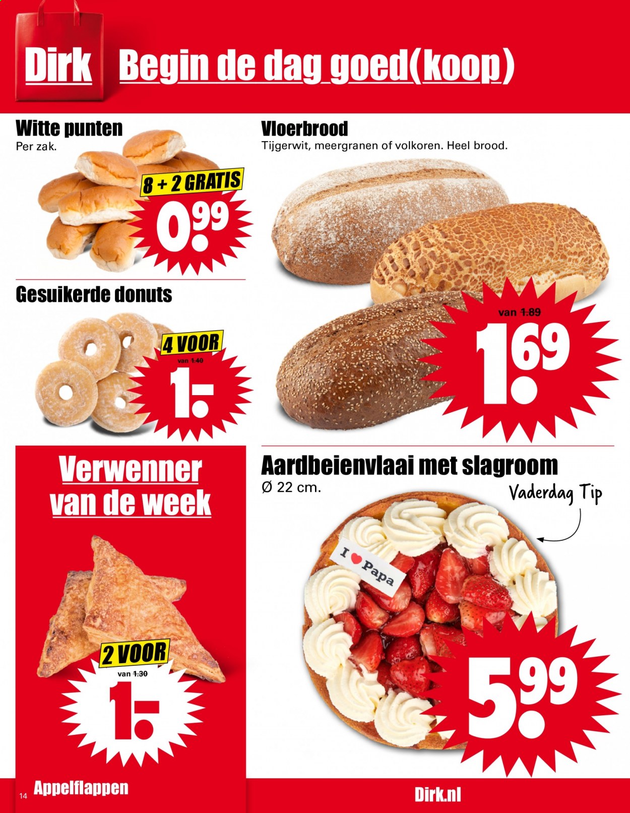 thumbnail - Dirk-aanbieding - 13-6-2021 - 19-6-2021 -  producten in de aanbieding - vloerbrood, brood, slagroom. Pagina 16.