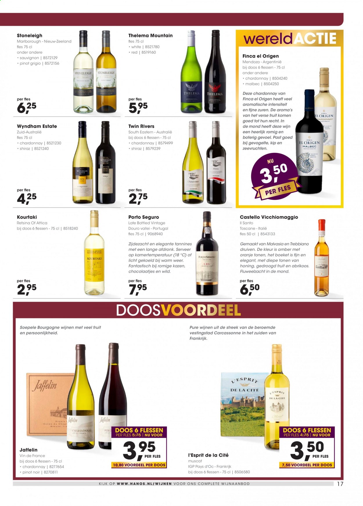 thumbnail - Hanos-aanbieding - 14-6-2021 - 27-6-2021 -  producten in de aanbieding - druiven, oranje, Chardonnay, Pinot Noir, wijn, porto. Pagina 17.