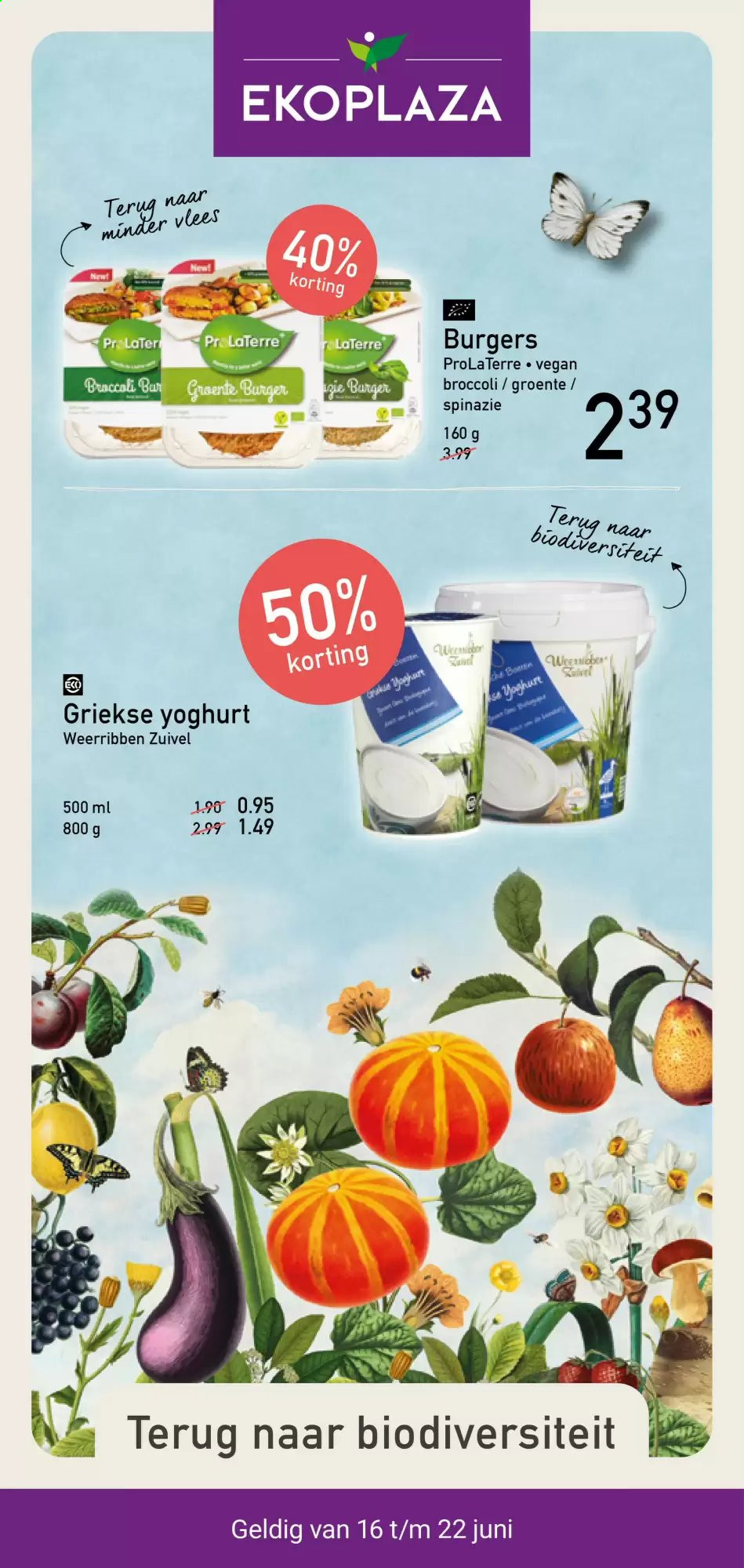 thumbnail - Ekoplaza-aanbieding - 16-6-2021 - 22-6-2021 -  producten in de aanbieding - spinazie, broccoli, yoghurt, griekse yoghurt. Pagina 1.