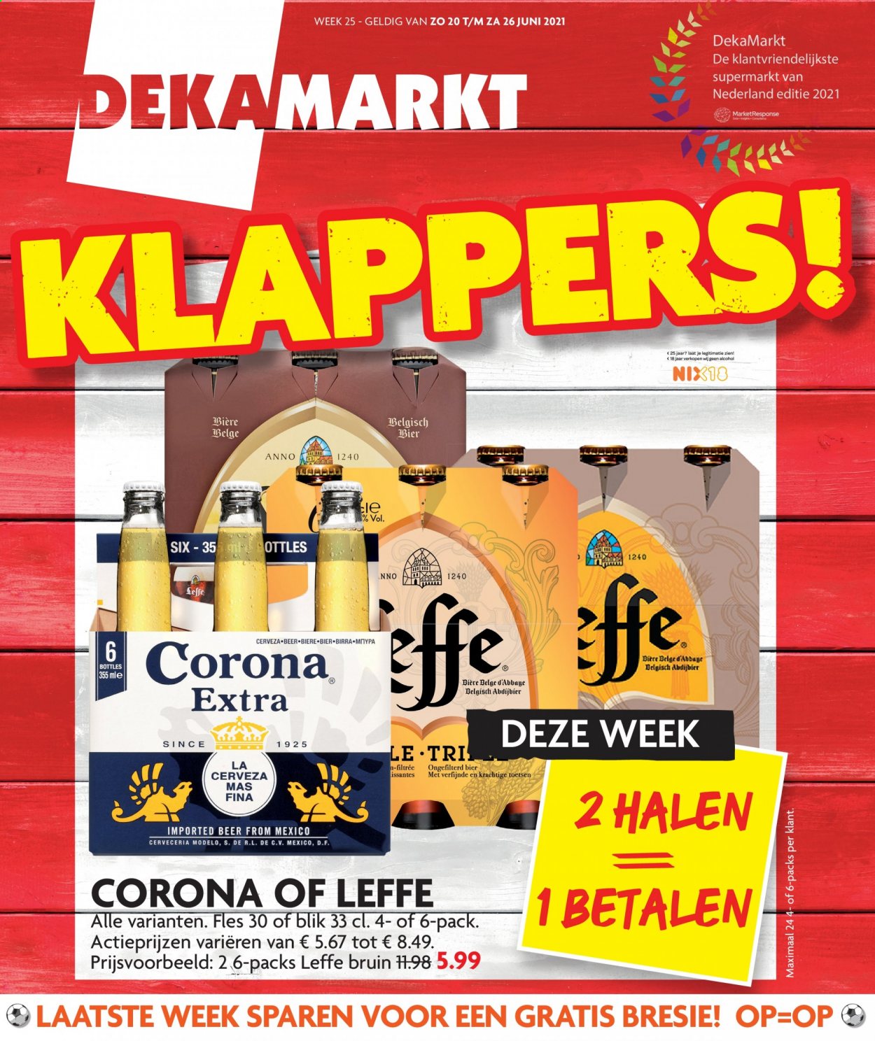 thumbnail - DekaMarkt-aanbieding - 20-6-2021 - 26-6-2021 -  producten in de aanbieding - Leffe, bier. Pagina 1.