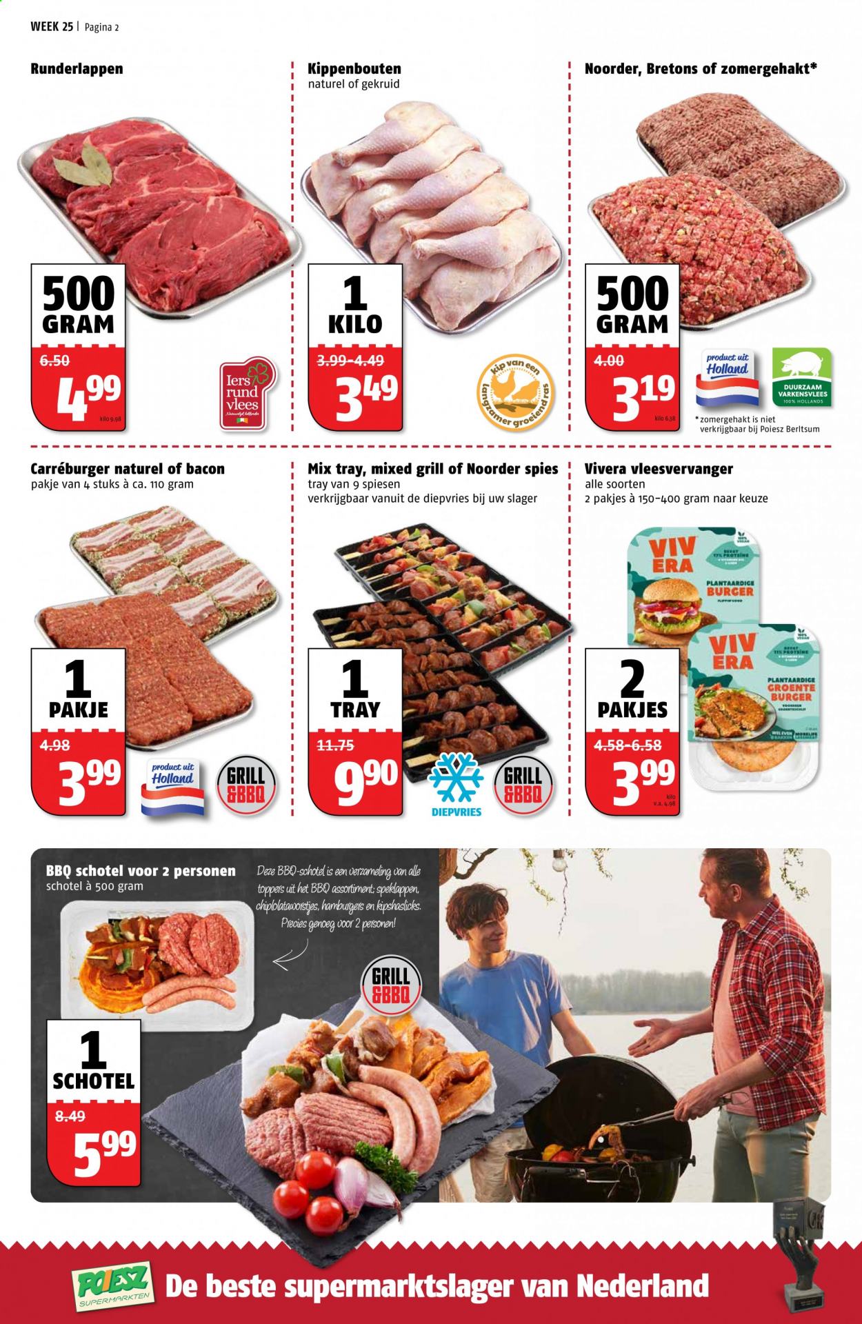 thumbnail - Poiesz-aanbieding - 21-6-2021 - 27-6-2021 -  producten in de aanbieding - runderlappe, hamburger, bacon, BBQ. Pagina 3.