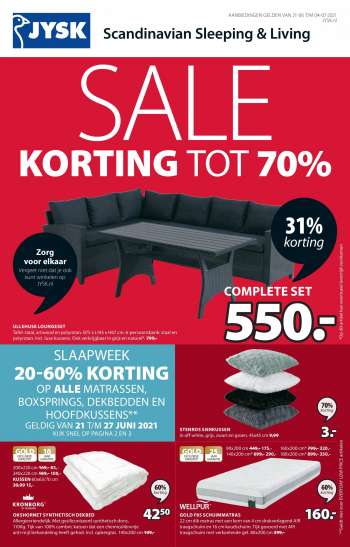 JYSK-aanbieding - 21.6.2021 - 4.7.2021.
