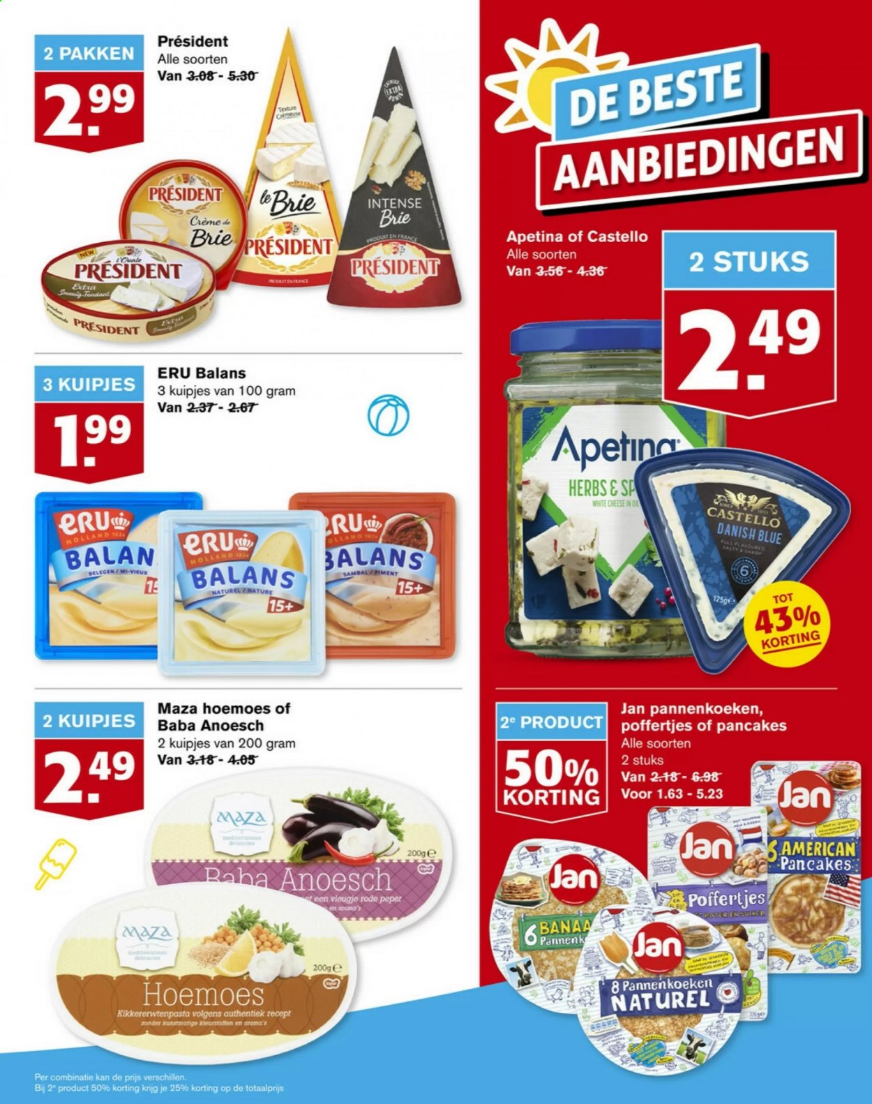 thumbnail - Hoogvliet-aanbieding - 7-7-2021 - 13-7-2021 -  producten in de aanbieding - rode peper, baba anoesch, Danish Blue, Brie, crème, suiker, sambal. Pagina 11.