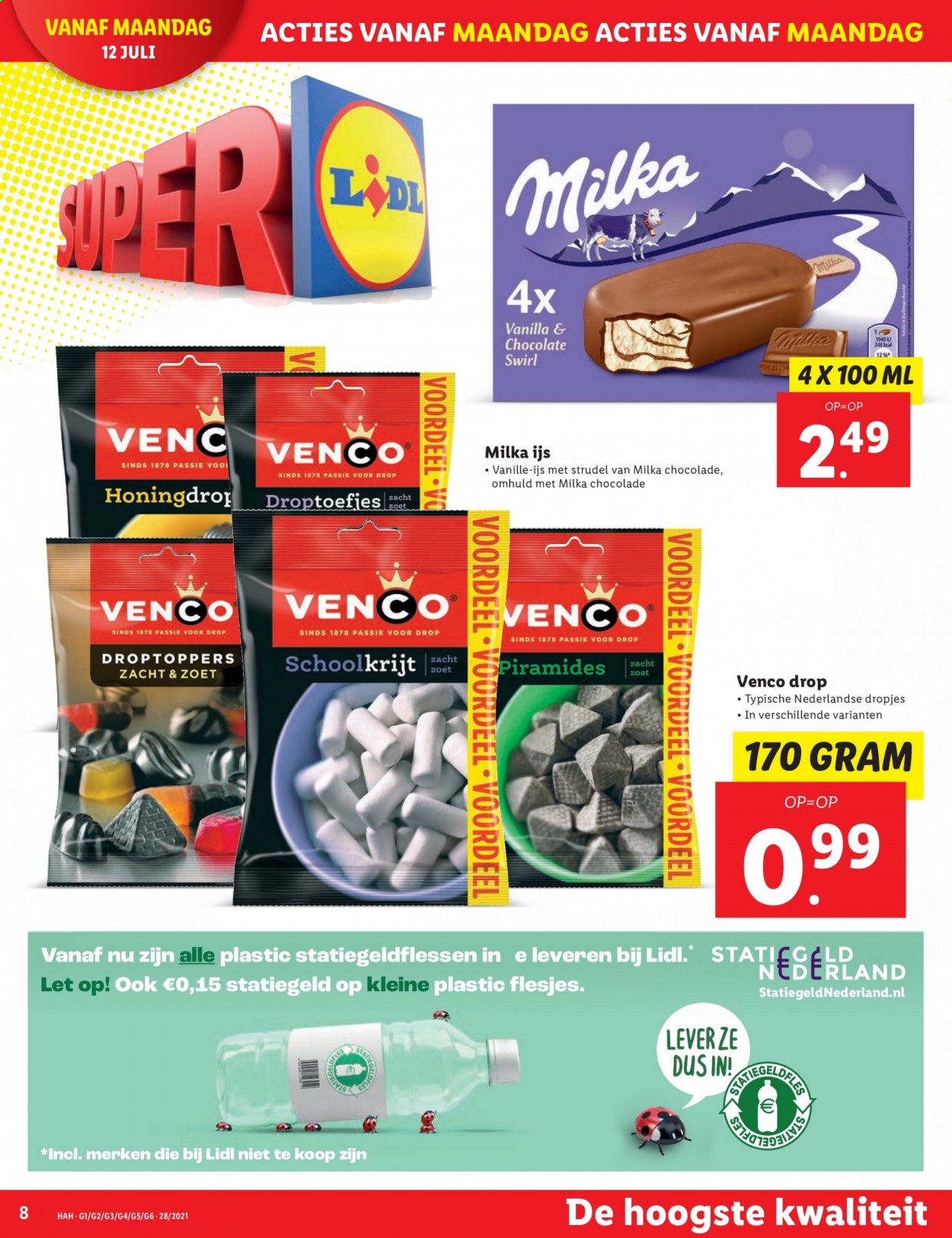 thumbnail - Lidl-aanbieding - 12-7-2021 - 18-7-2021 -  producten in de aanbieding - Milka, chocolade. Pagina 8.