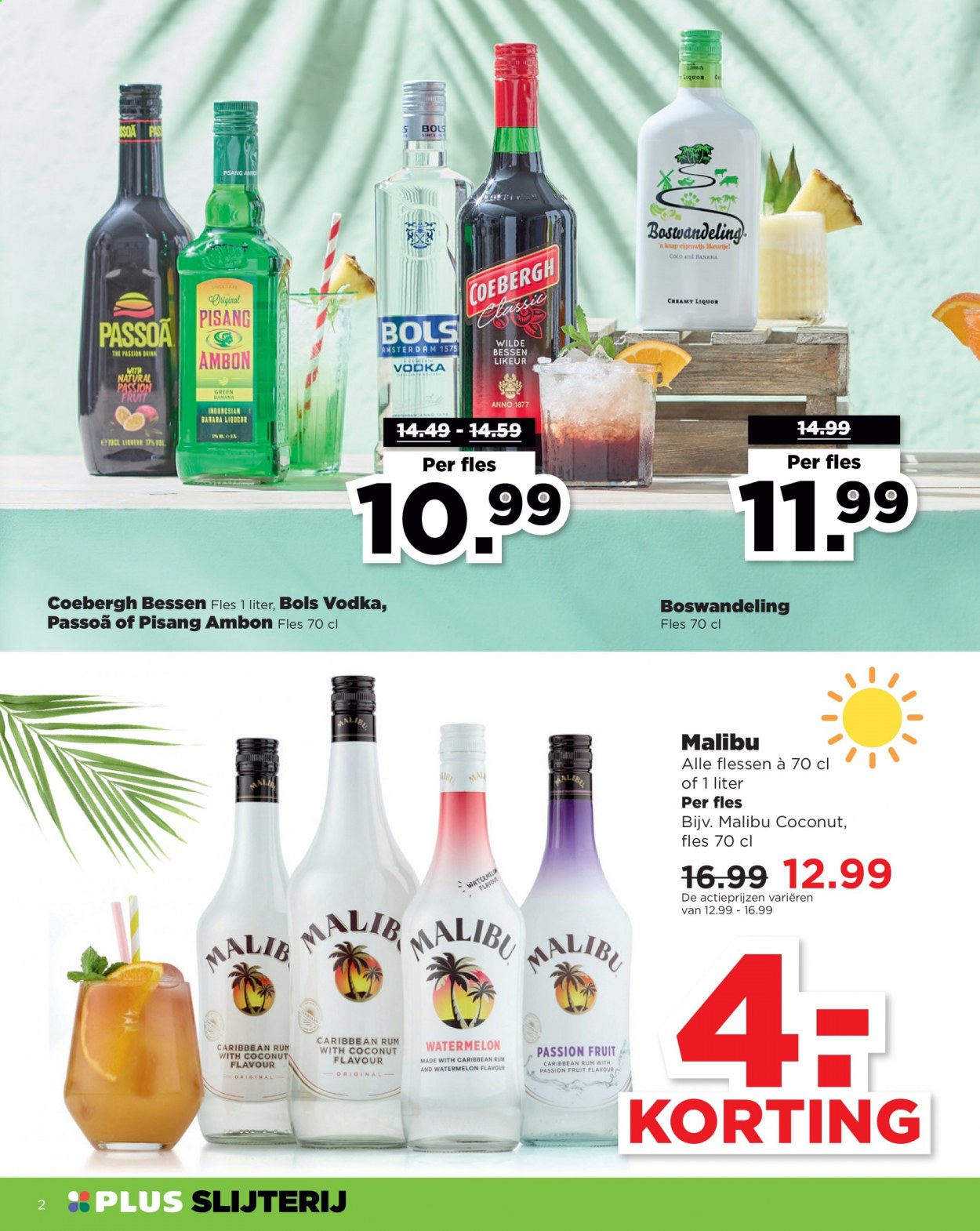 thumbnail - Plus-aanbieding - 4-7-2021 - 17-7-2021 -  producten in de aanbieding - bessen, watermeloen, rum, Malibu, vodka, Bols, Pisang Ambon. Pagina 2.