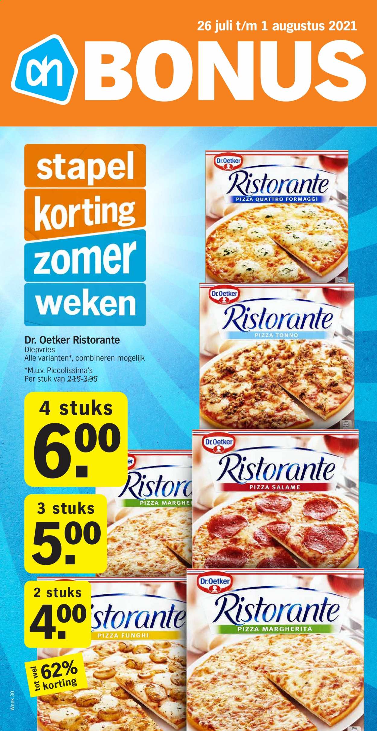 thumbnail - Albert Heijn-aanbieding - 26-7-2021 - 1-8-2021 -  producten in de aanbieding - pizza, Dr. Oetker. Pagina 1.