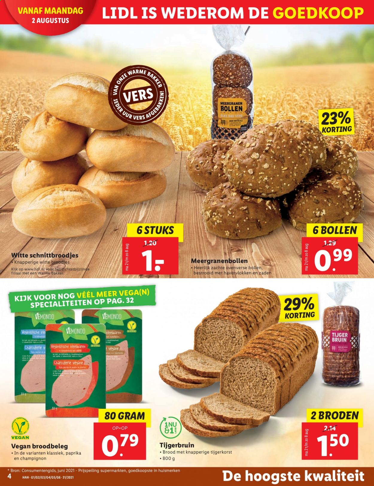 thumbnail - Lidl-aanbieding - 2-8-2021 - 8-8-2021 -  producten in de aanbieding - schnittbroodjes, brood, broodje. Pagina 4.