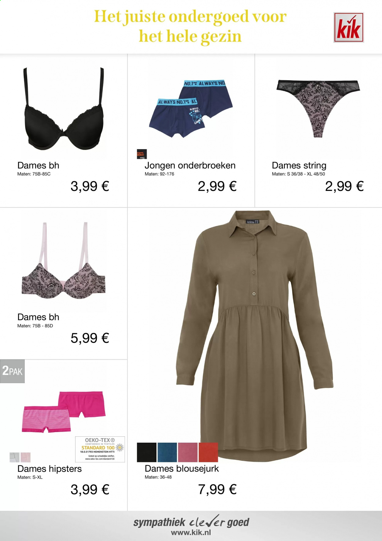 thumbnail - Kik-aanbieding -  producten in de aanbieding - blousejurk, ondergoed. Pagina 10.
