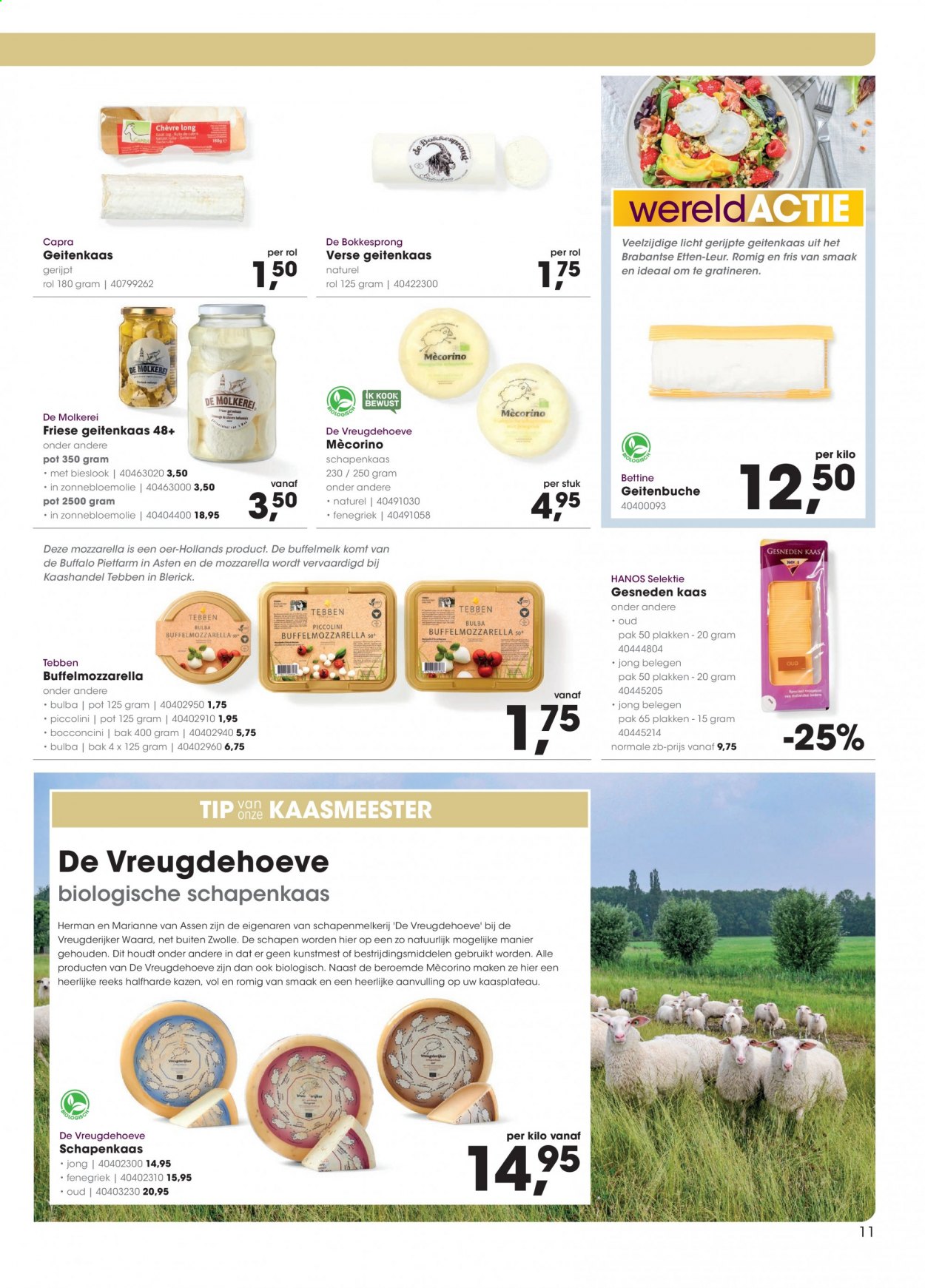 thumbnail - Hanos-aanbieding - 9-8-2021 - 22-8-2021 -  producten in de aanbieding - bocconcini, buffelmozzarella, Chèvre, kaas. Pagina 11.