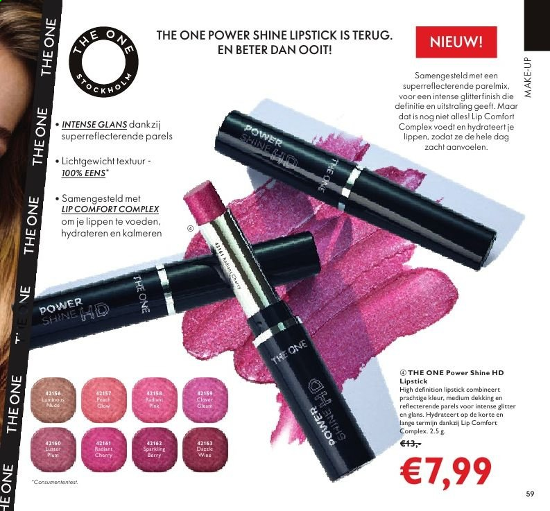thumbnail - Oriflame-aanbieding - 13-8-2021 - 2-9-2021 -  producten in de aanbieding - lippenstift, The One, make-up. Pagina 59.